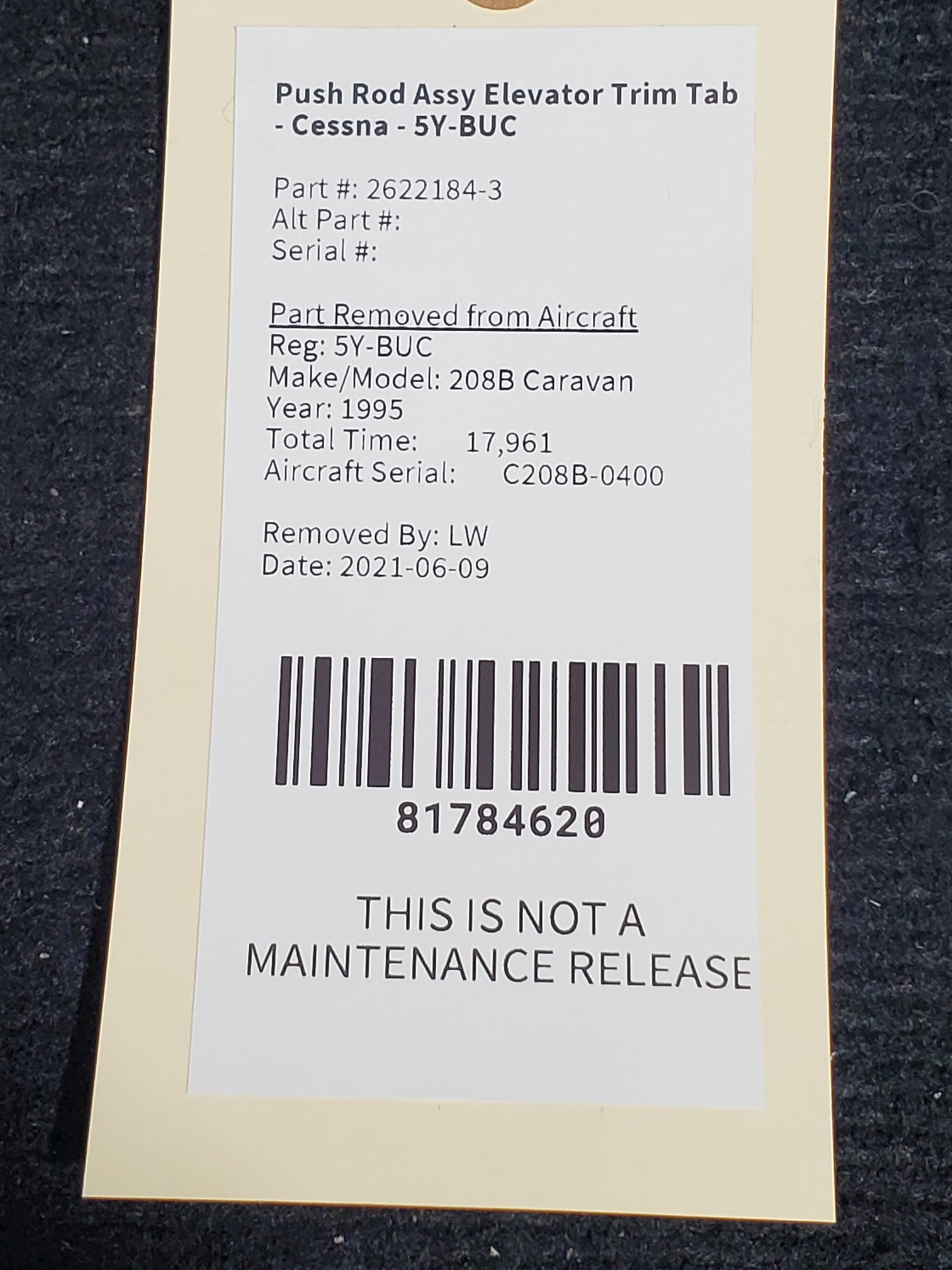 Push Rod Assy Elevator Trim Tab - Cessna - 5Y-BUC