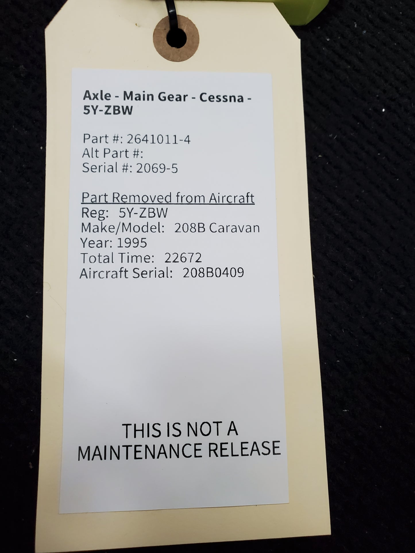 Axle - Main Gear - Cessna - 5Y-ZBW