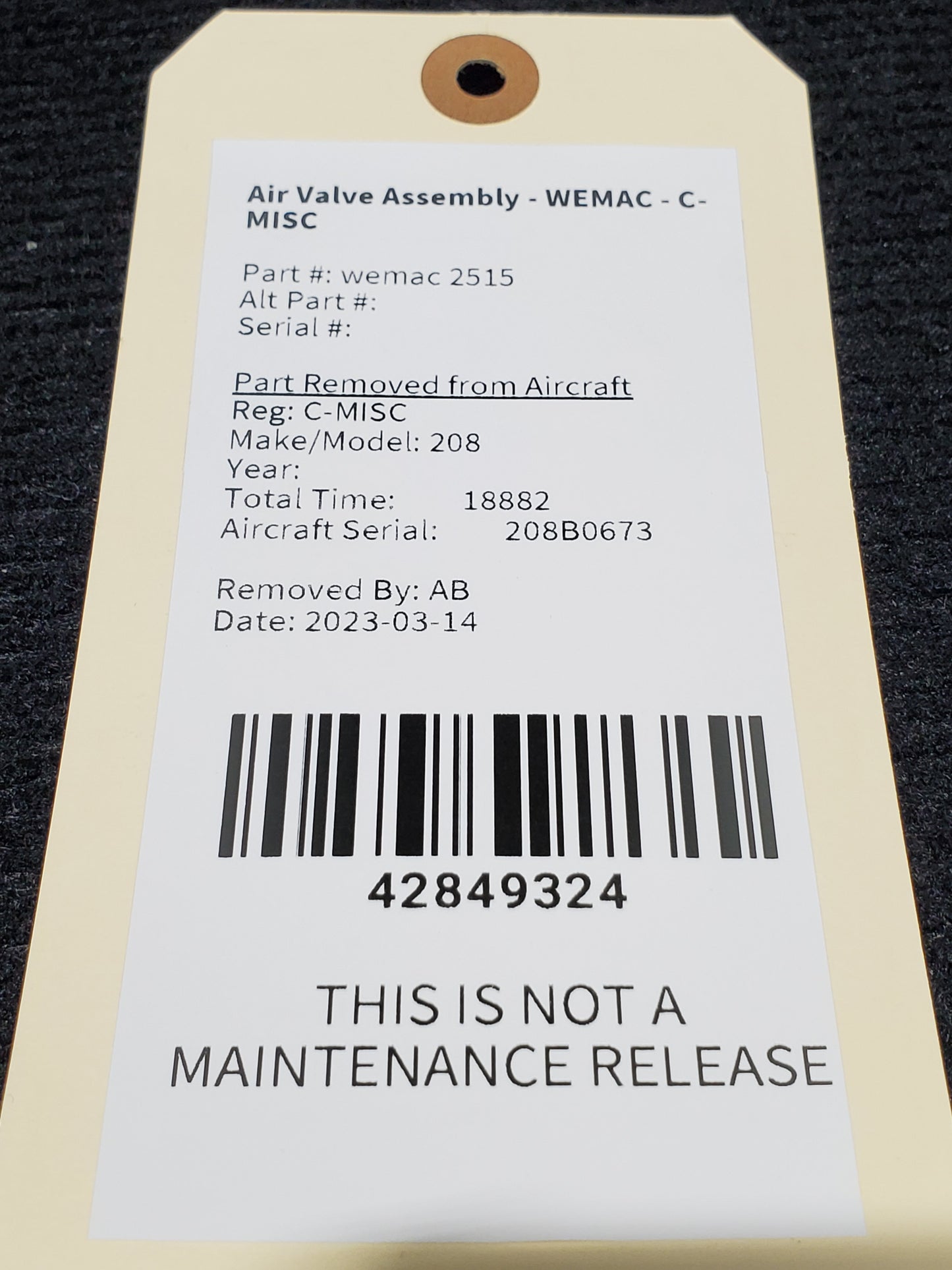 Air Valve Assembly - WEMAC - C-MISC