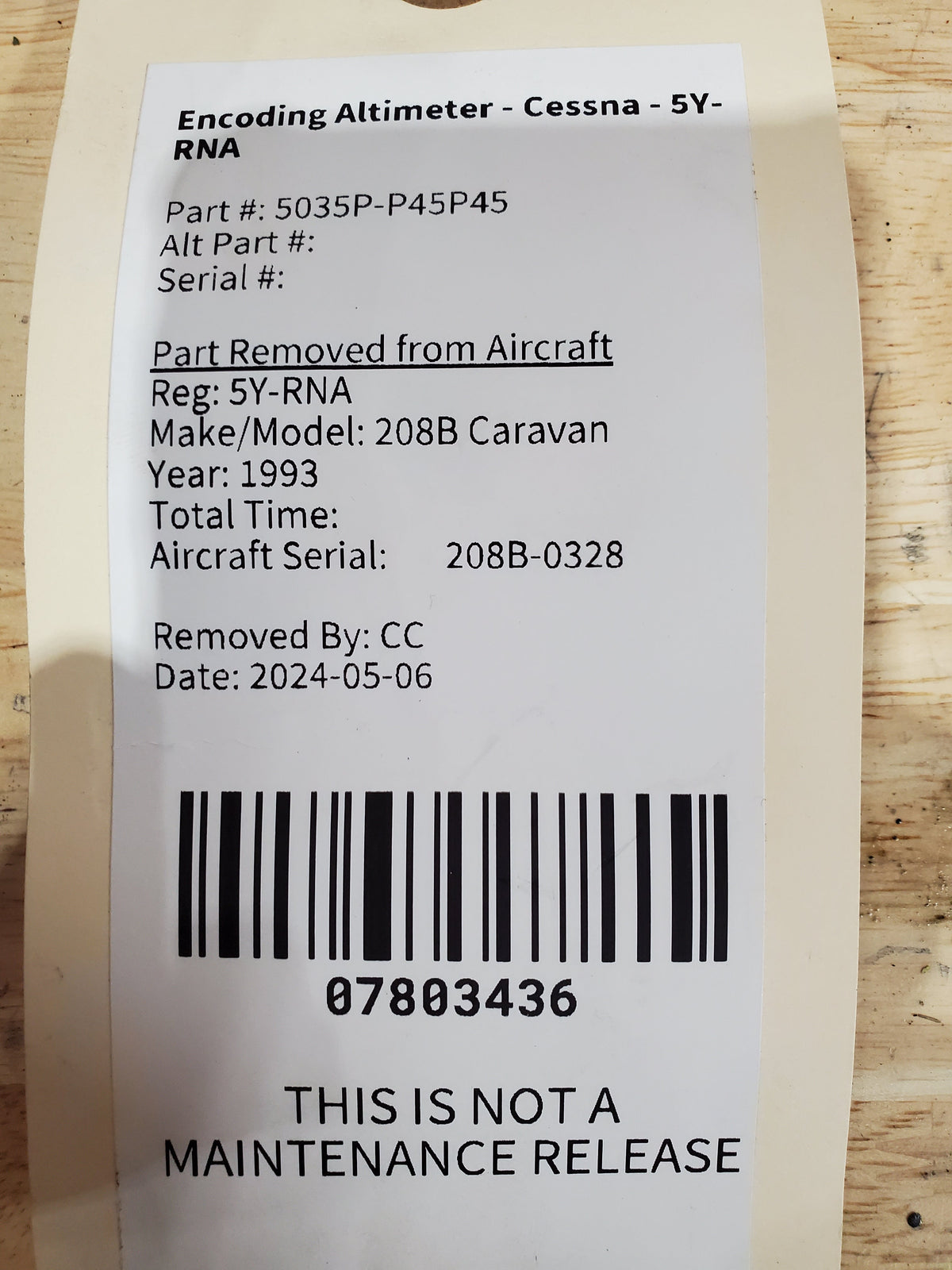 Encoding Altimeter - Cessna - 5Y-RNA