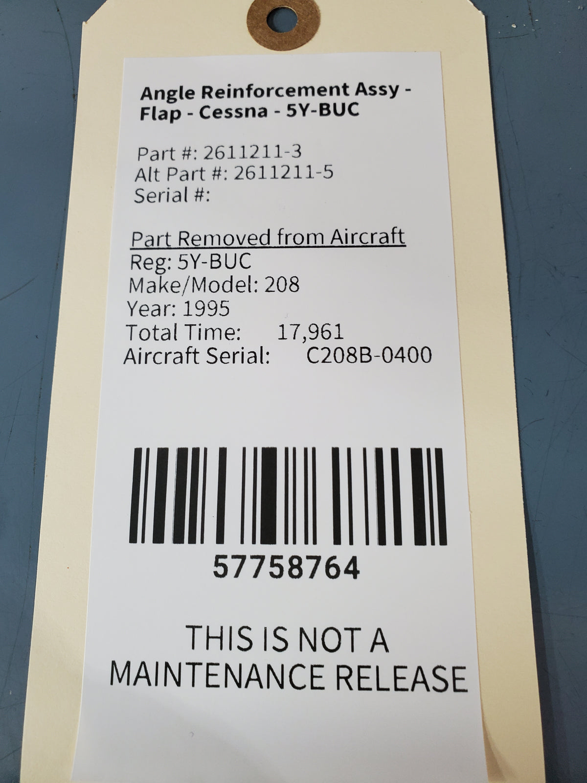 Angle Reinforcement Assy - Flap - Cessna - 5Y-BUC