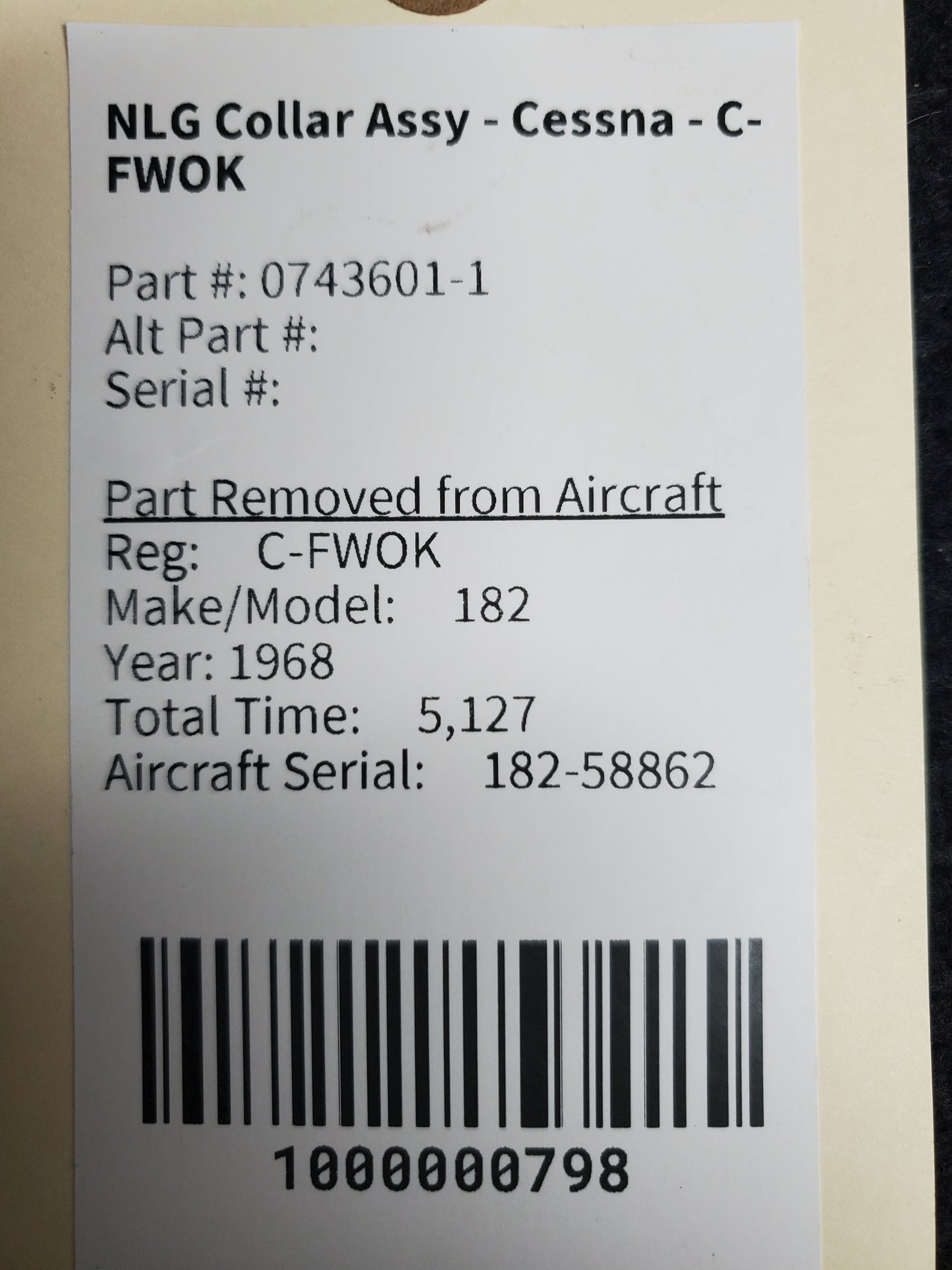 NLG Collar Assy - Cessna - C-FWOK