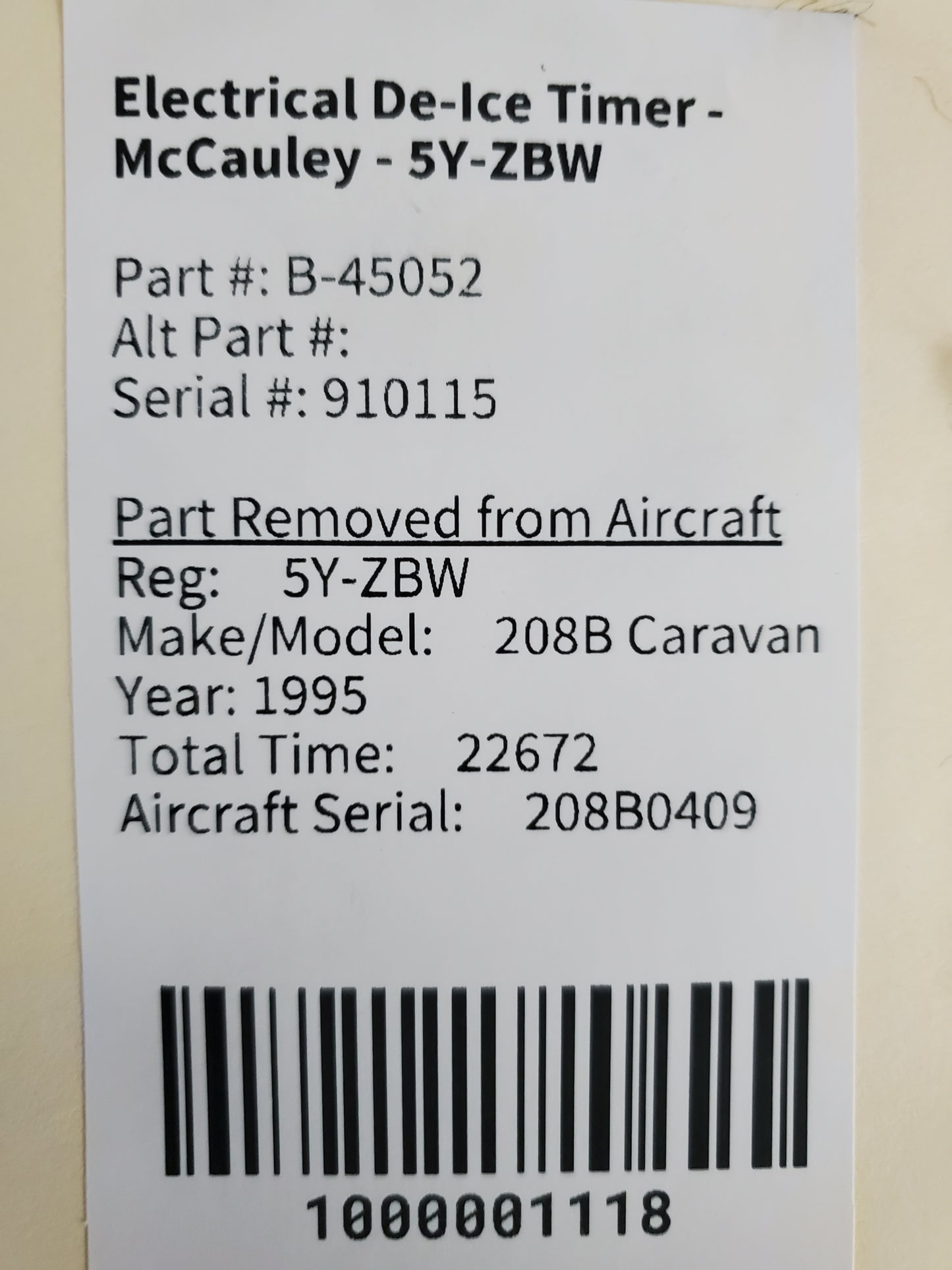 Electrical De-Ice Timer - McCauley - 5Y-ZBW