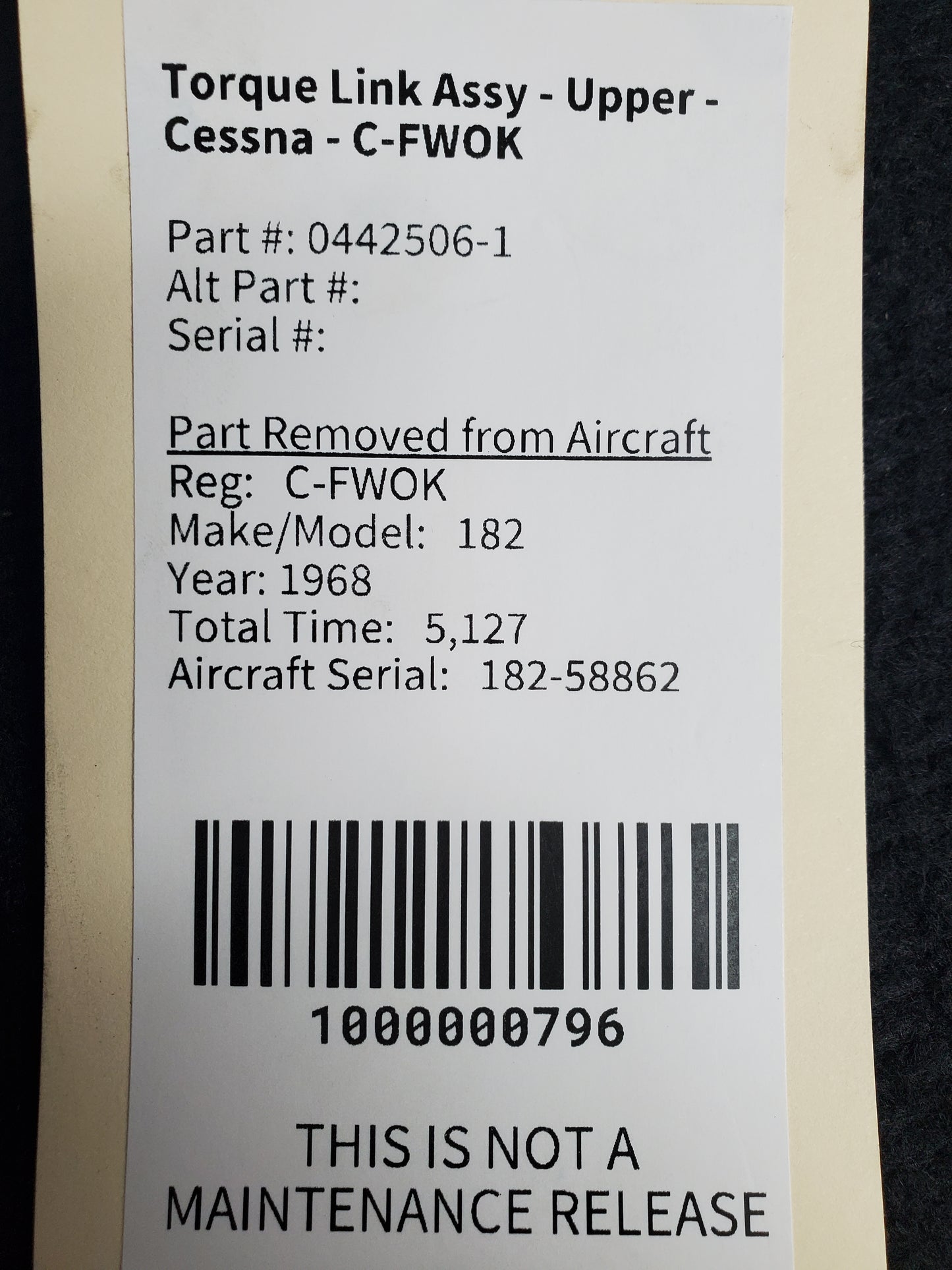 Torque Link Assy - Upper - Cessna - C-FWOK