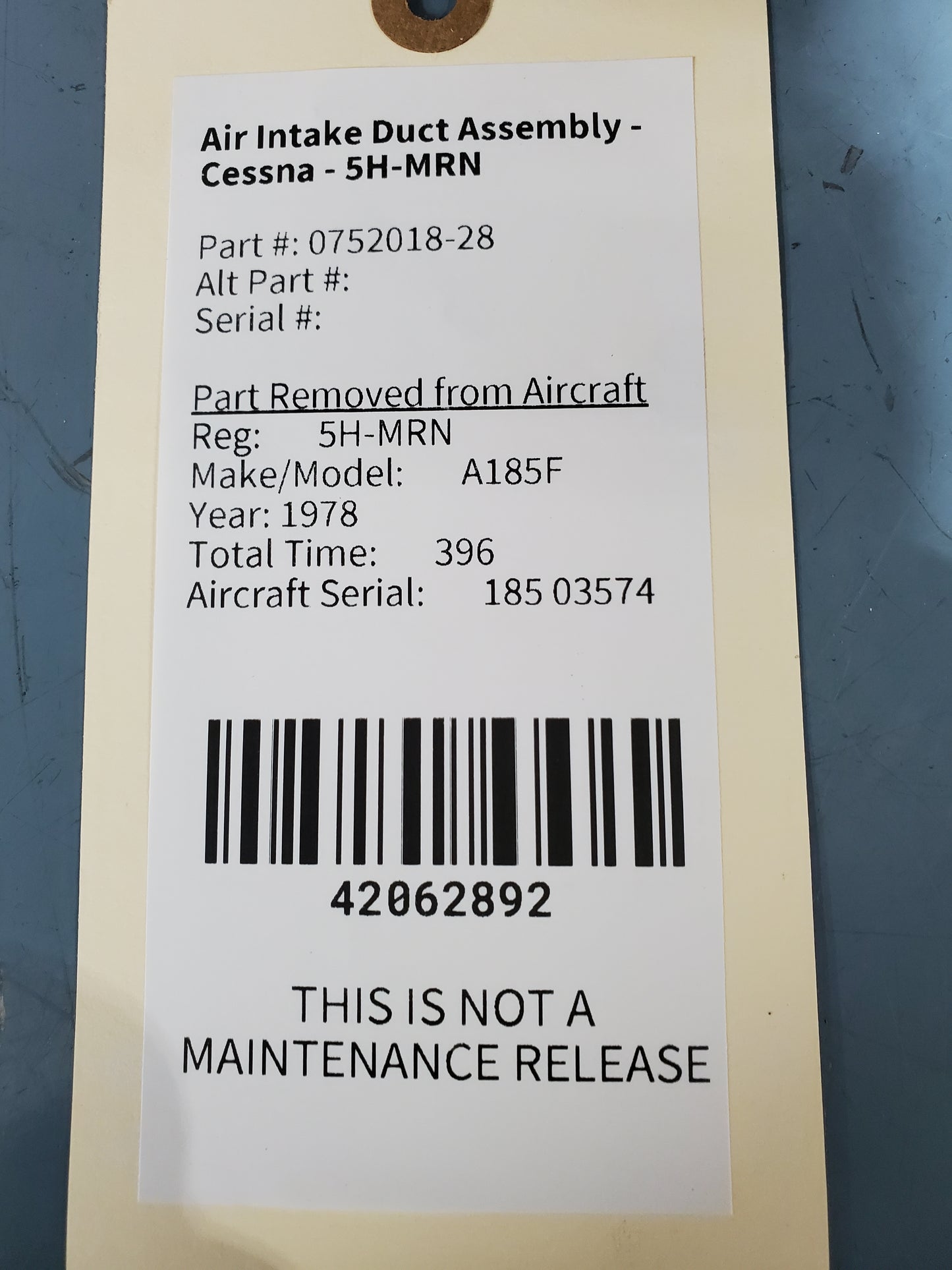 Air Intake Duct Assembly - Cessna - 5H-MRN