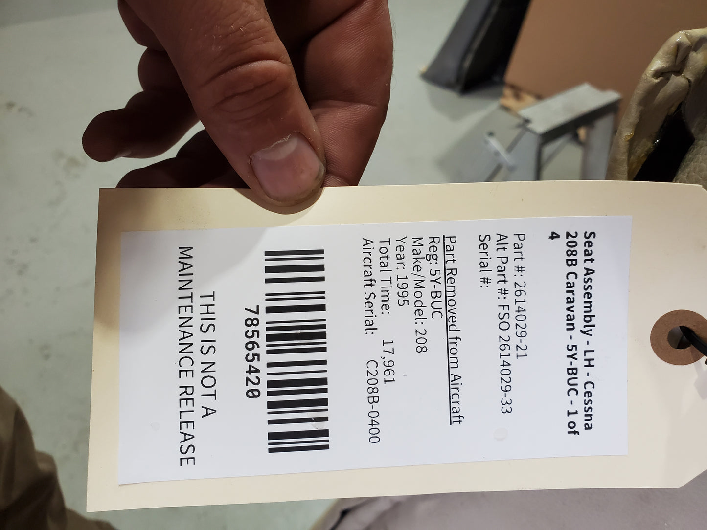 Seat Assembly - LH - Cessna 208B Caravan - 5Y-BUC - 1 of 4