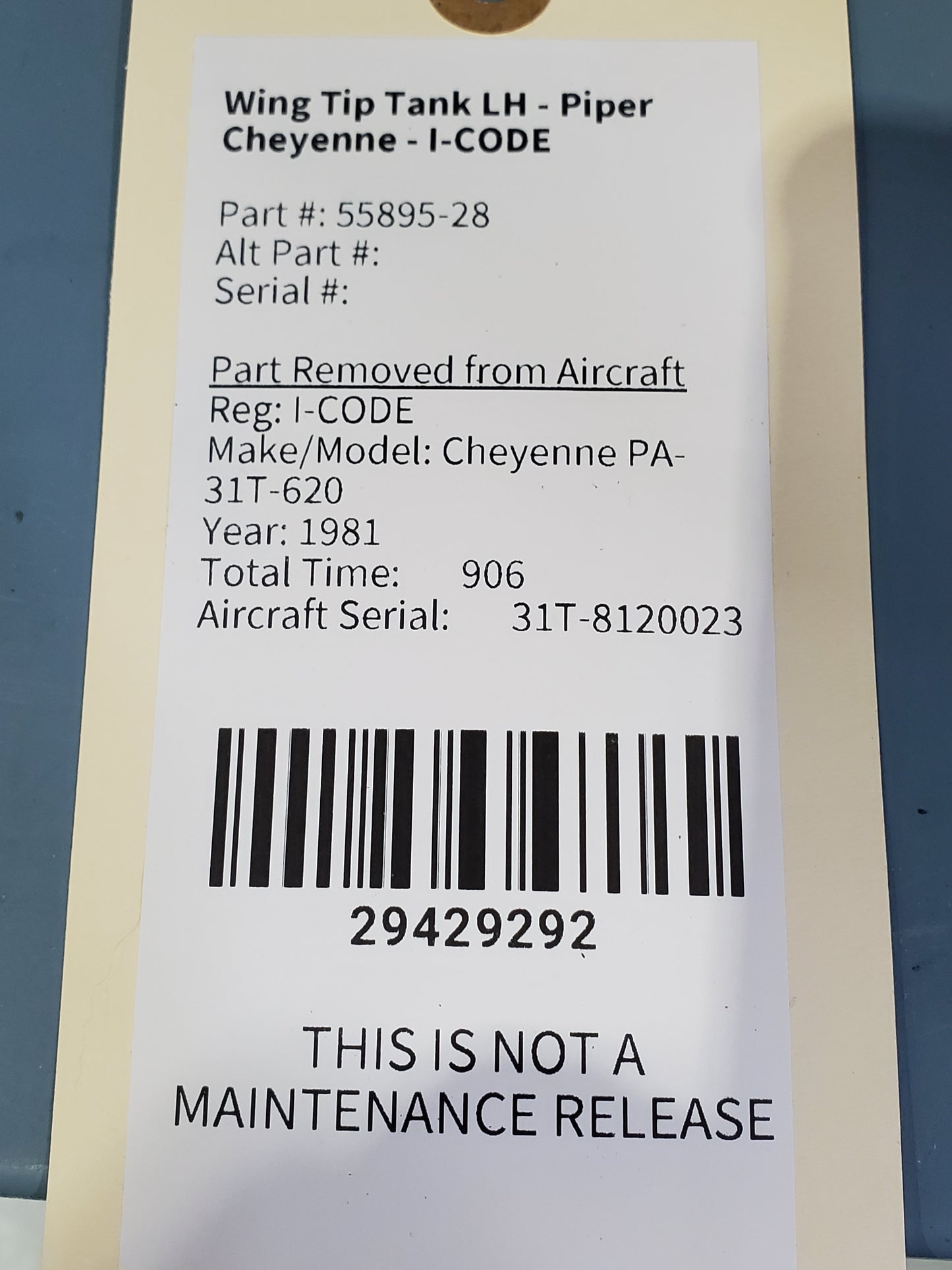 Wing Tip Tank LH - Piper Cheyenne - I-CODE