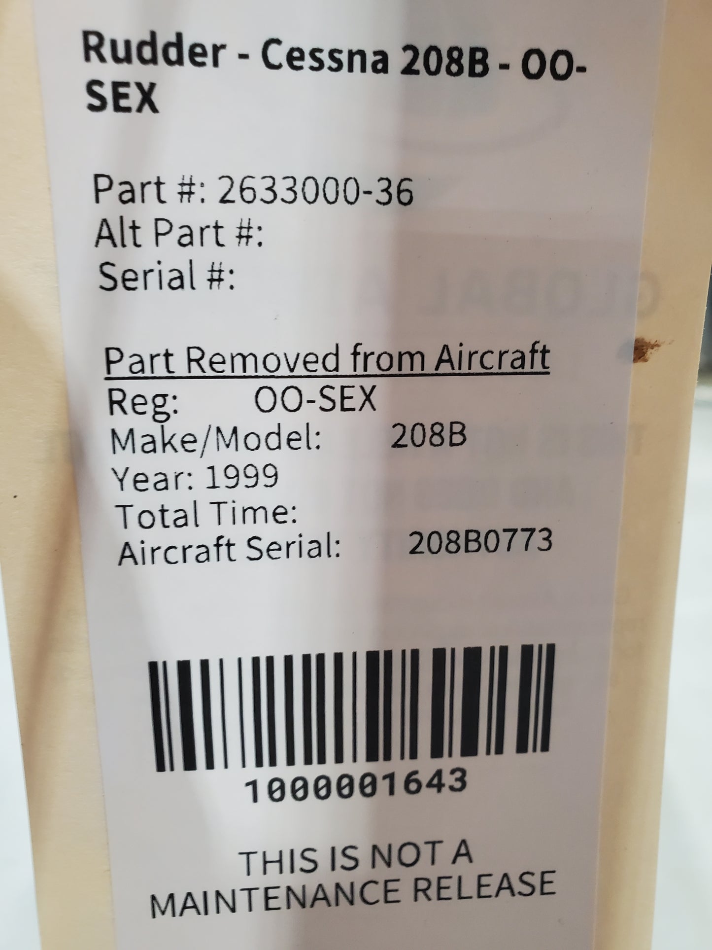 Rudder - Cessna 208B - OO-SEX