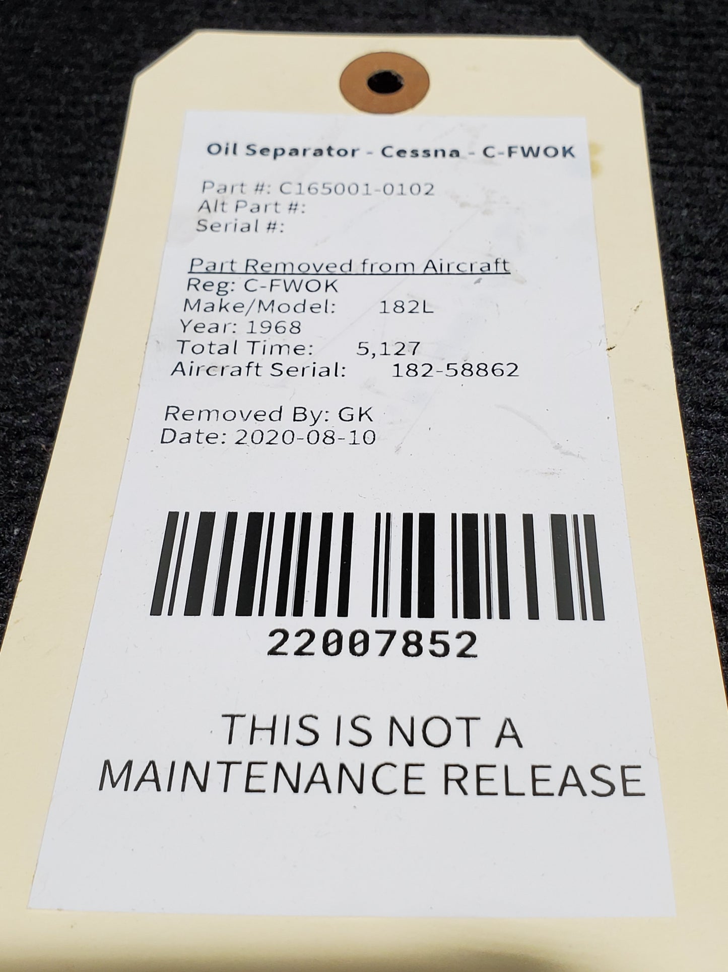 Oil Separator - Cessna - C-FWOK