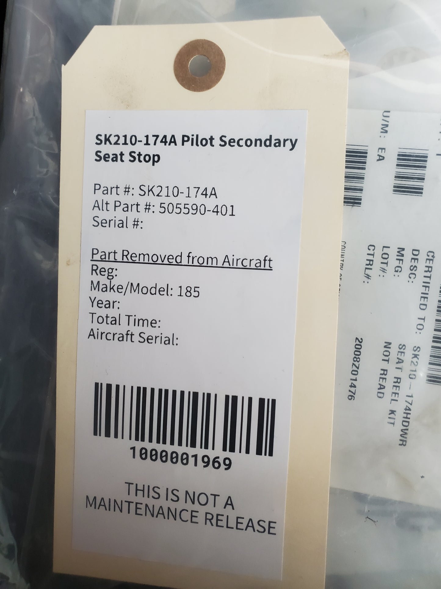 SK210-174A Pilot Secondary Seat Stop
