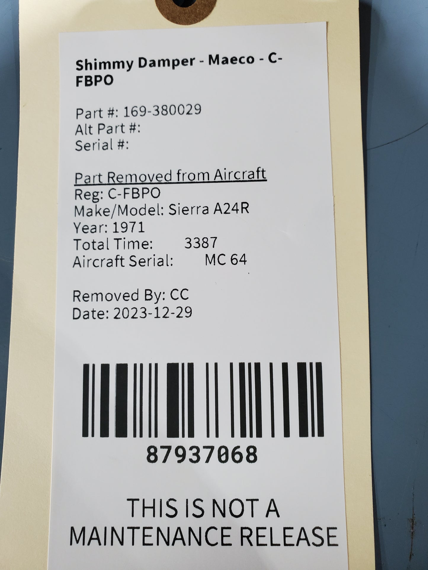 Shimmy Damper - Maeco - C-FBPO