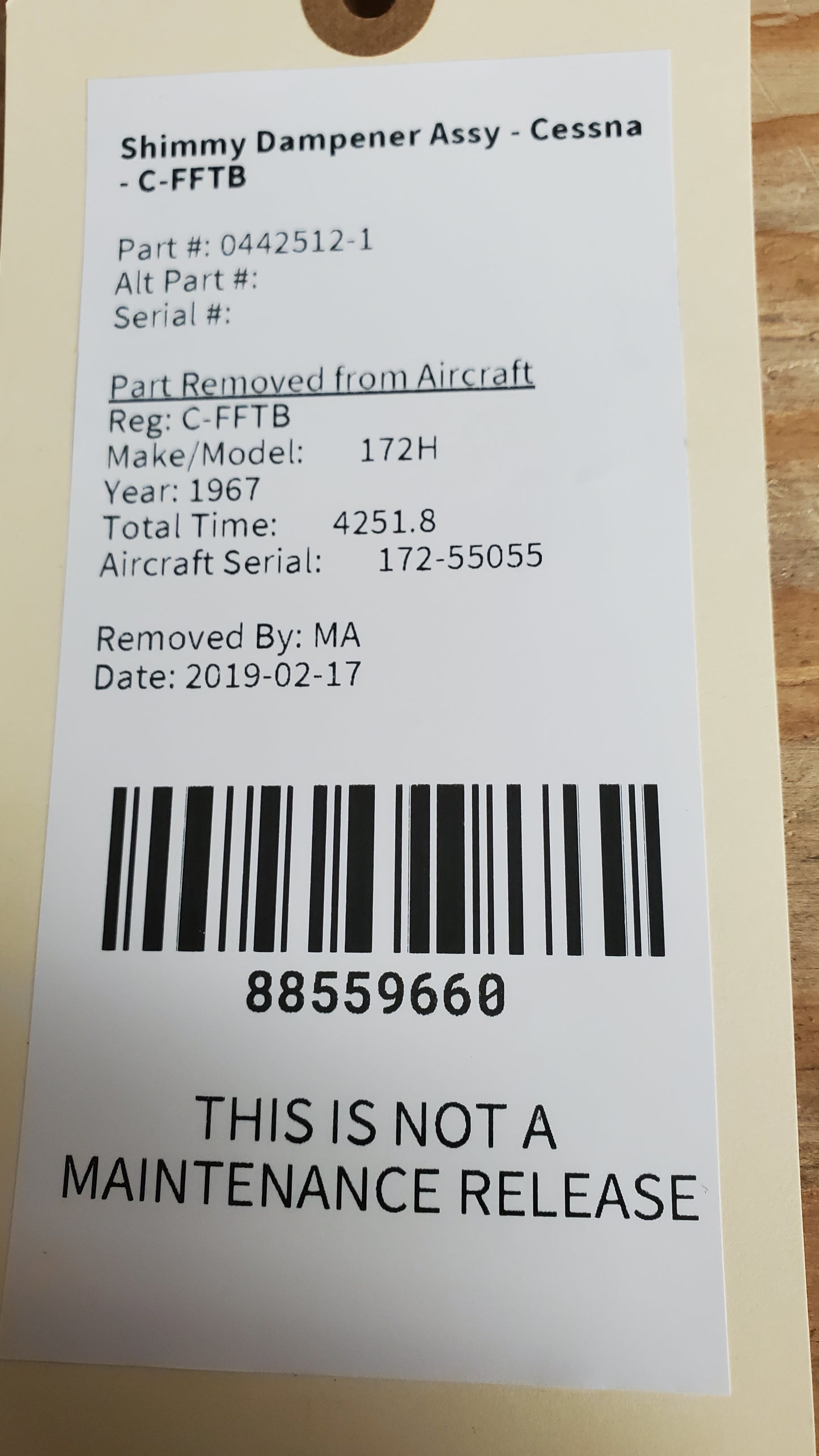 Shimmy Dampener Assy - Cessna - C-FFTB