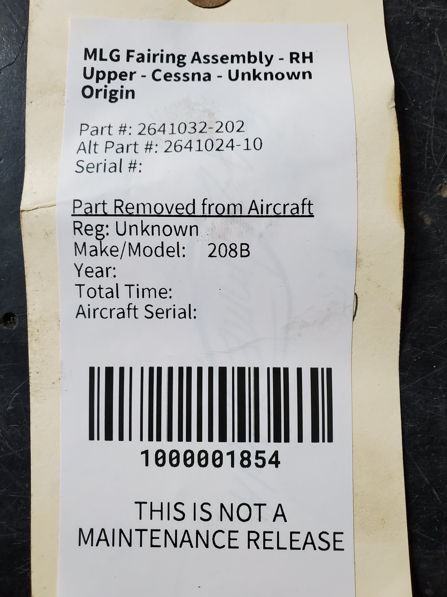MLG Fairing Assembly - RH Upper - Cessna - Unknown Origin