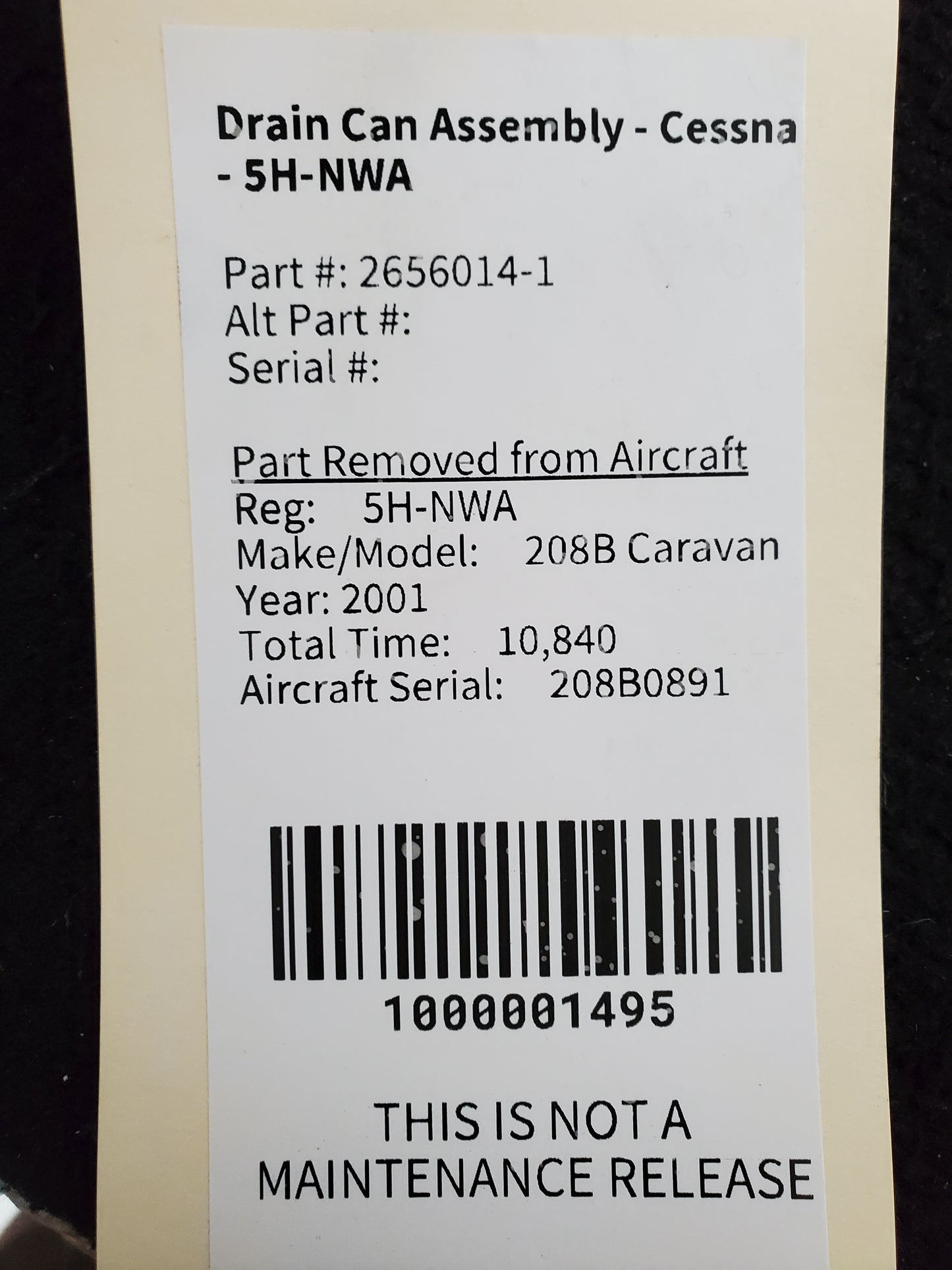 Drain Can Assembly - Cessna - 5H-NWA
