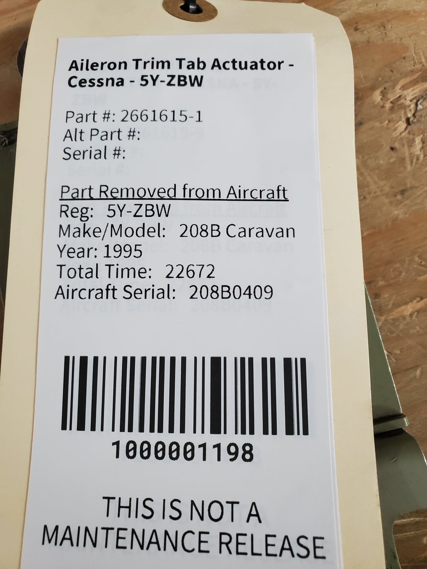 Aileron Trim Tab Actuator - Cessna - 5Y-ZBW