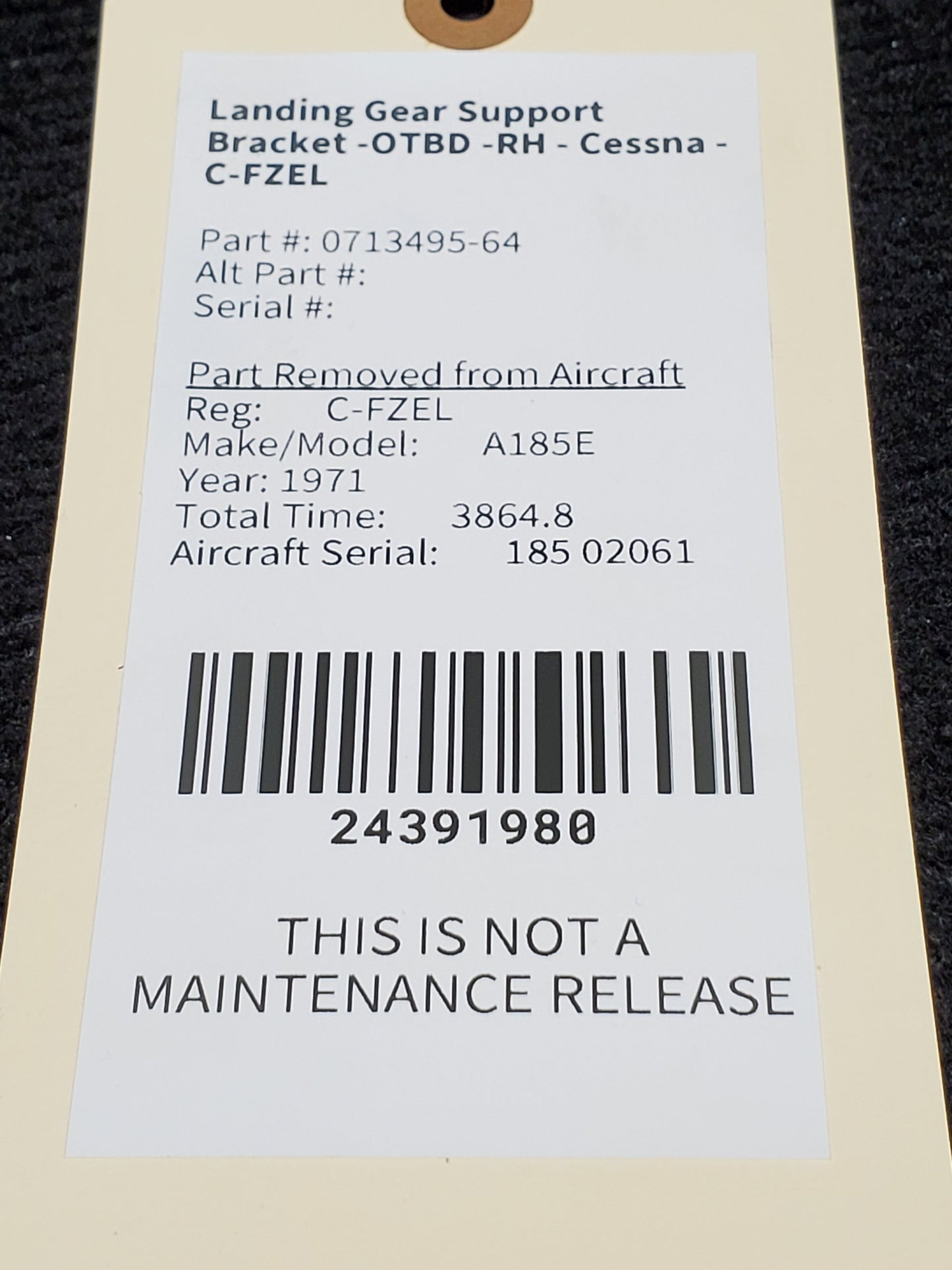 Landing Gear Support Bracket -OTBD -RH - Cessna - C-FZEL
