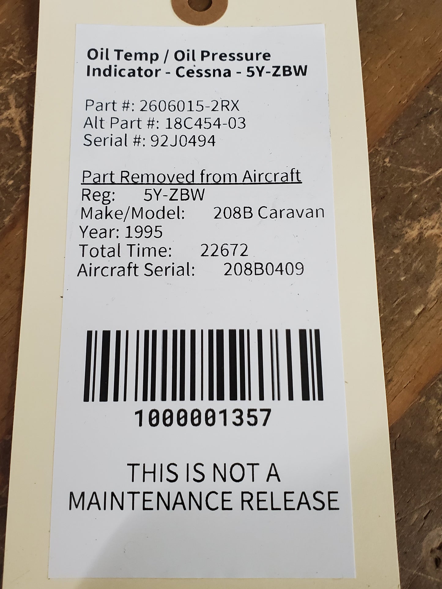 Oil Temp / Oil Pressure Indicator - Cessna - 5Y-ZBW