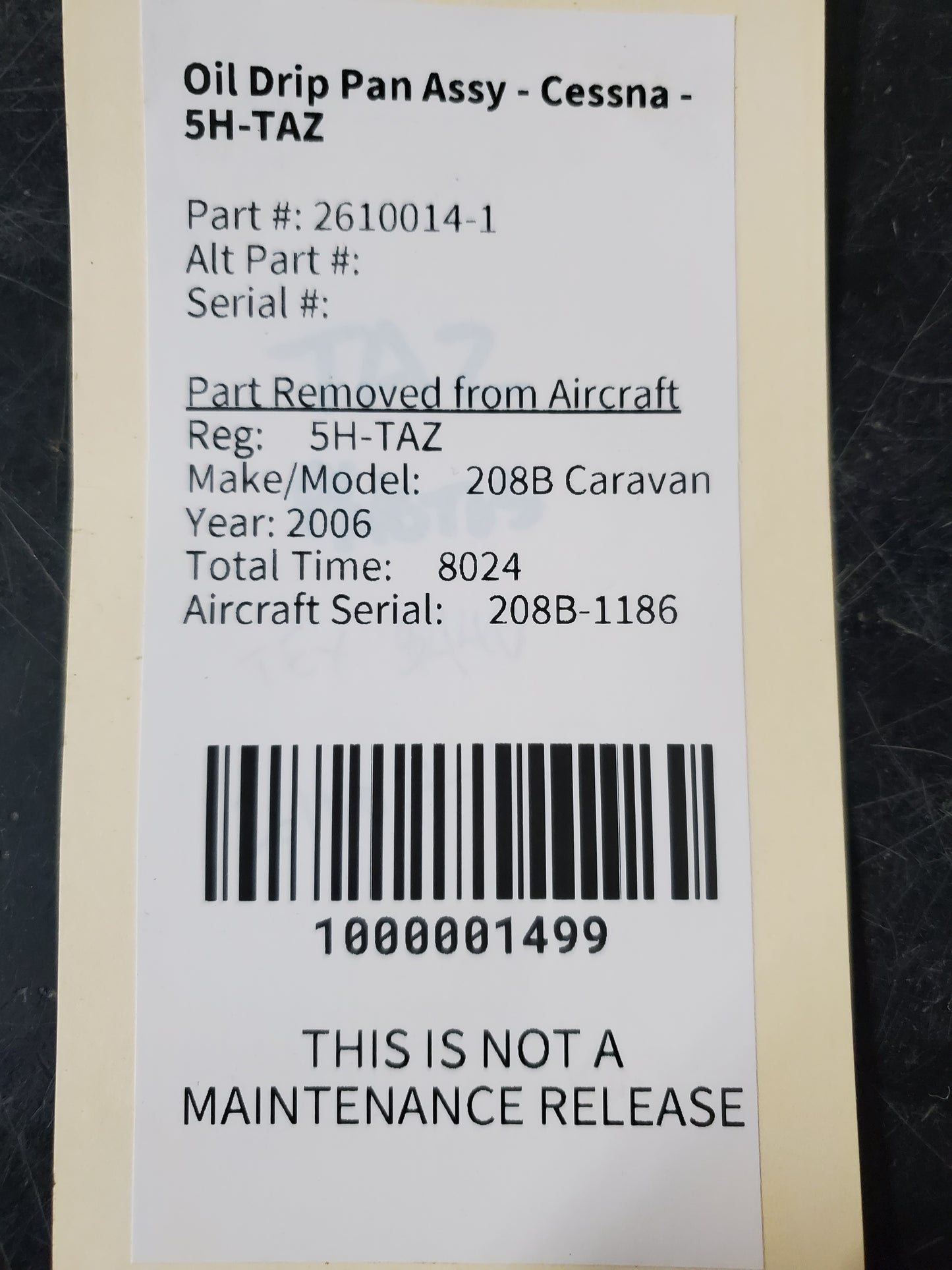 Oil Drip Pan Assy - Cessna - 5H-TAZ