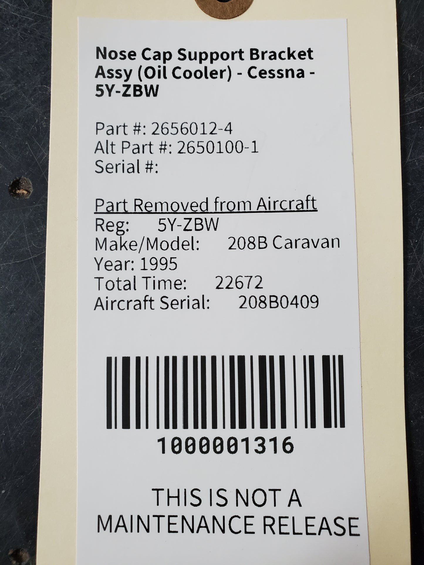 Nose Cap Support Bracket Assy (Oil Cooler) - Cessna - 5Y-ZBW