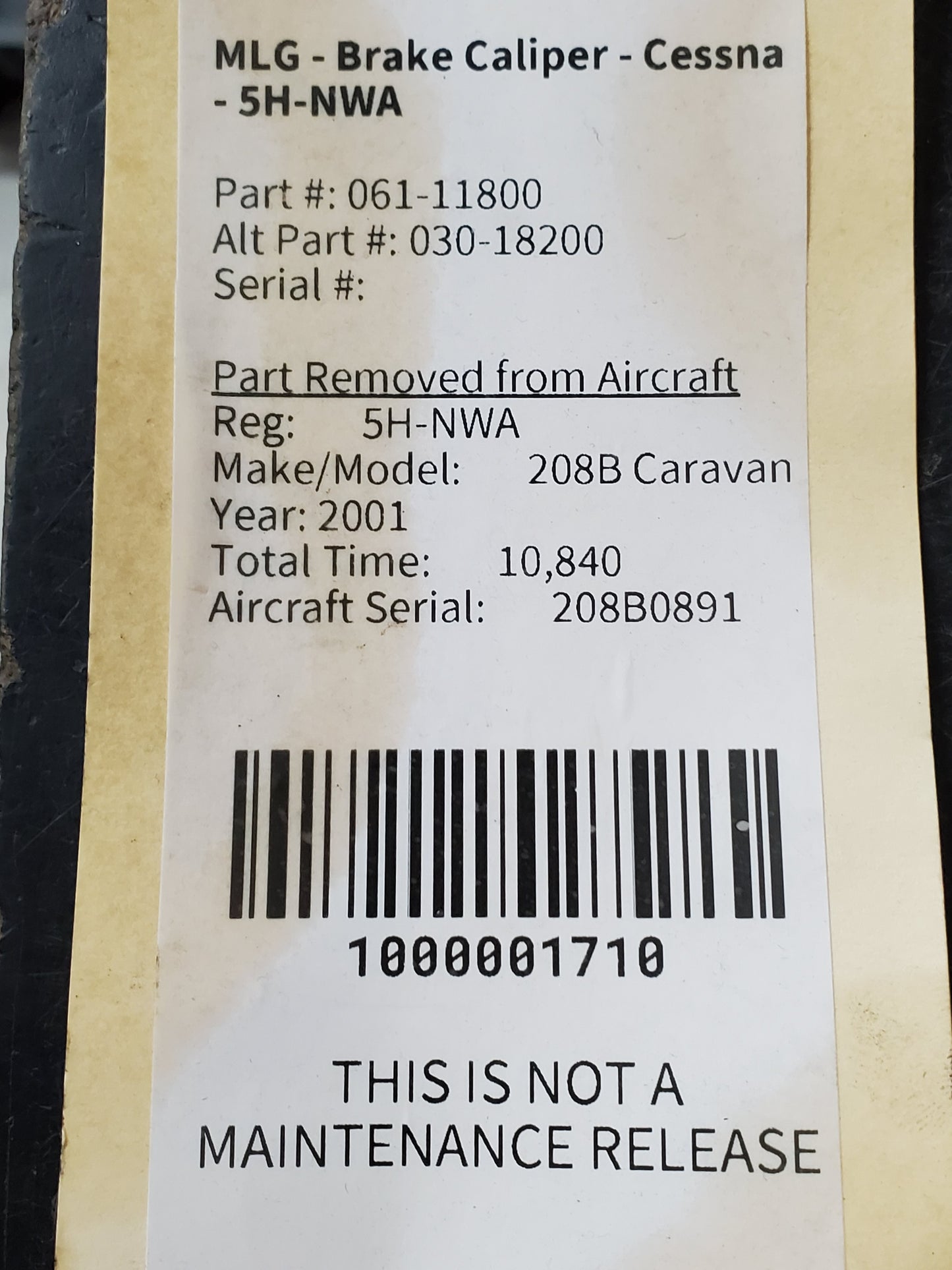MLG - Brake Caliper - Cessna - 5H-NWA