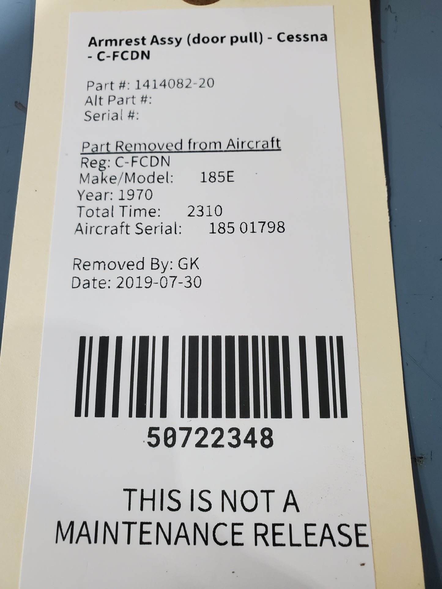 Armrest Assy (door pull) - Cessna - C-FCDN