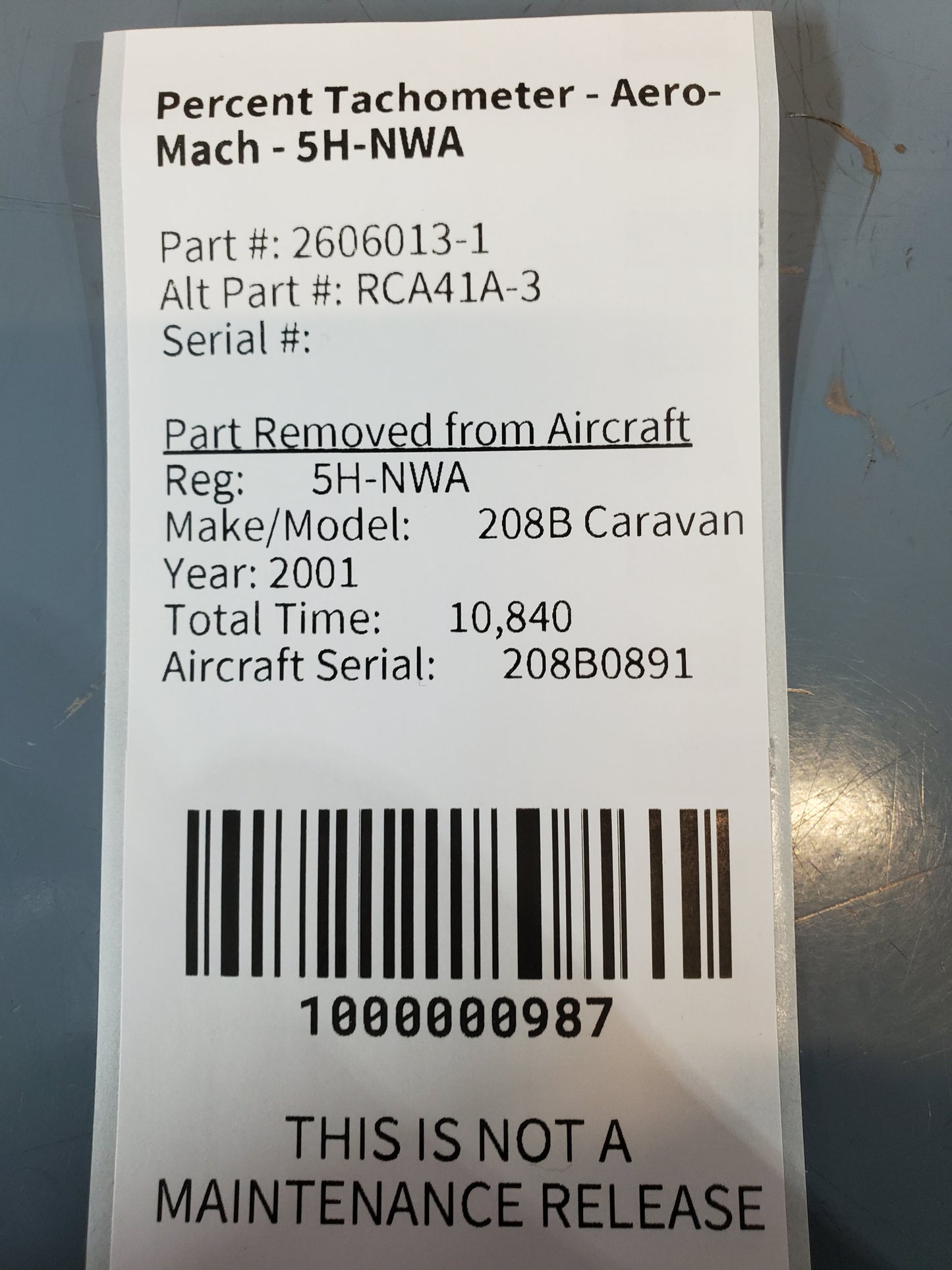 Percent Tachometer - Aero-Mach - 5H-NWA