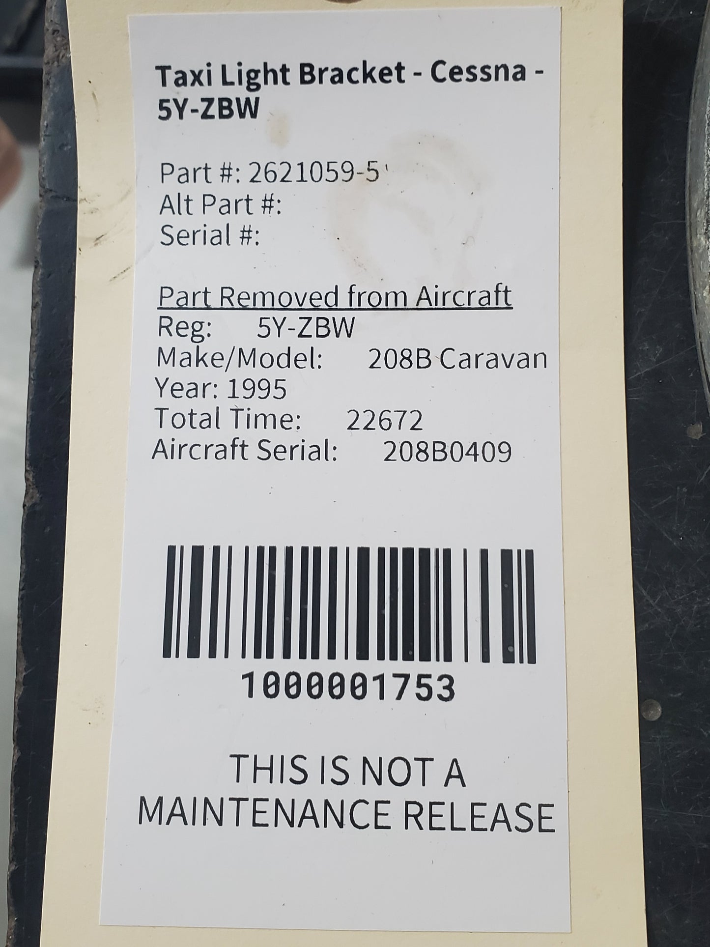 Taxi Light Bracket - Cessna - 5Y-ZBW