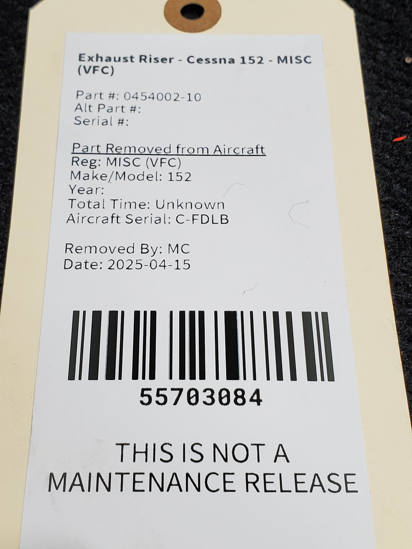 Exhaust Riser LH AFT - Cessna 152 - MISC (VFC)