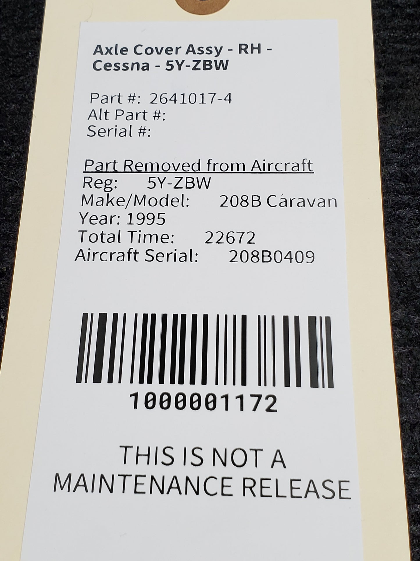 Axle Cover Assy - RH - Cessna - 5Y-ZBW