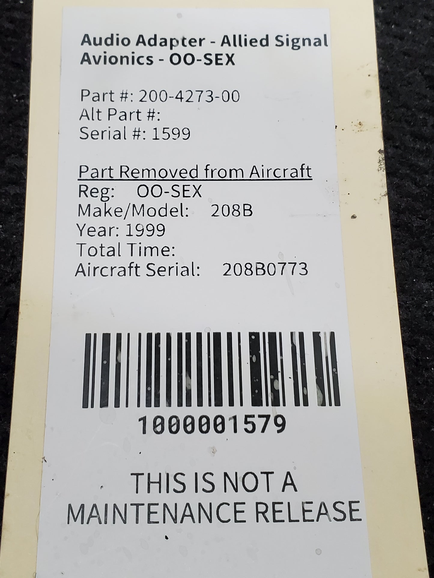 Audio Adapter - Allied Signal Avionics - OO-SEX