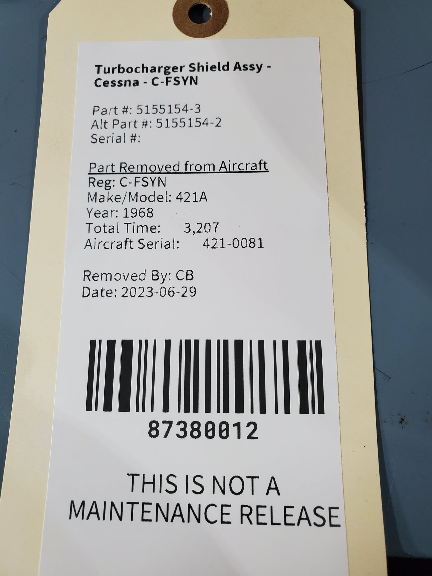 Turbocharger Shield Assy - Cessna - C-FSYN