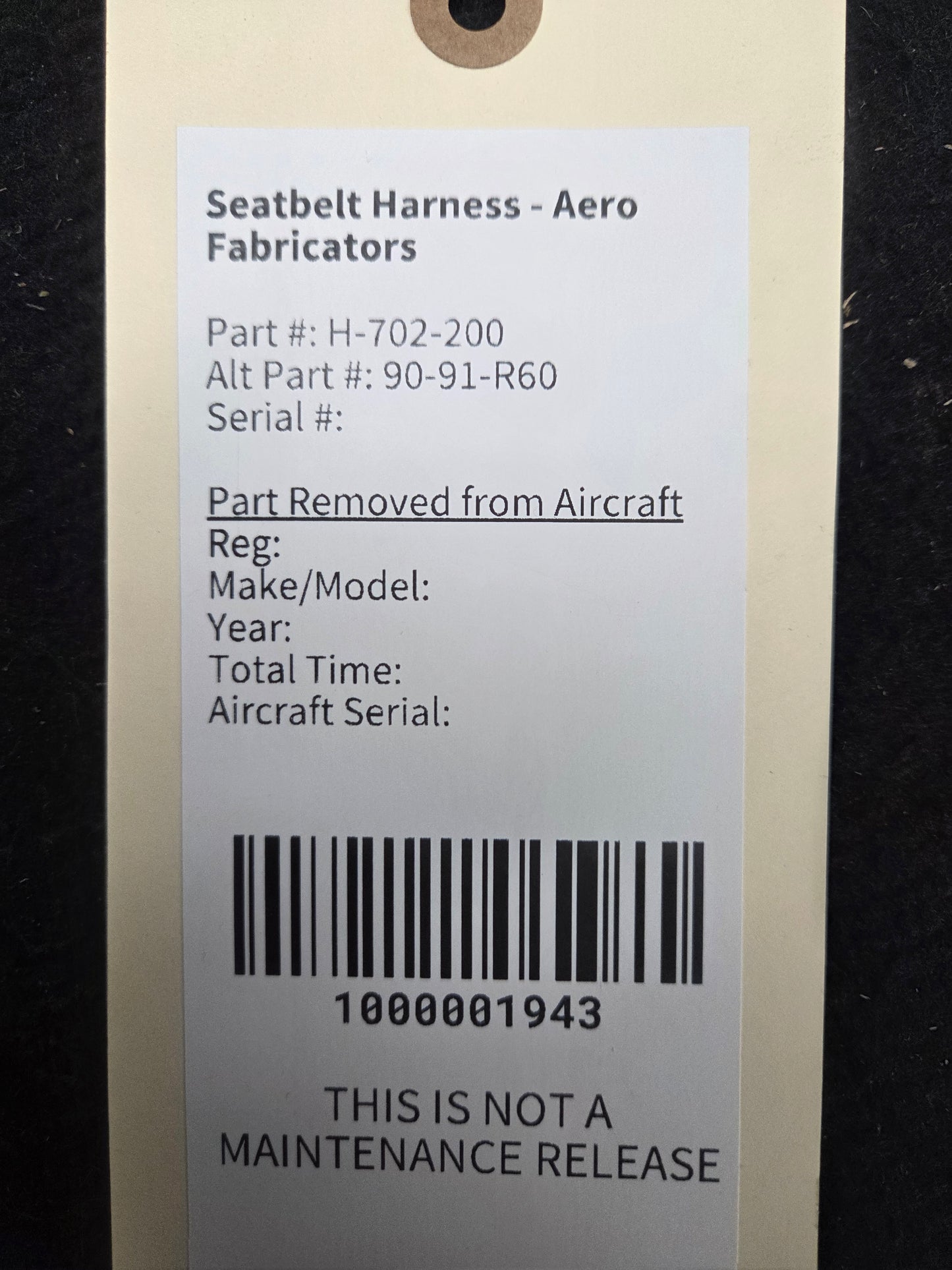 Seatbelt Harness - Aero Fabricators