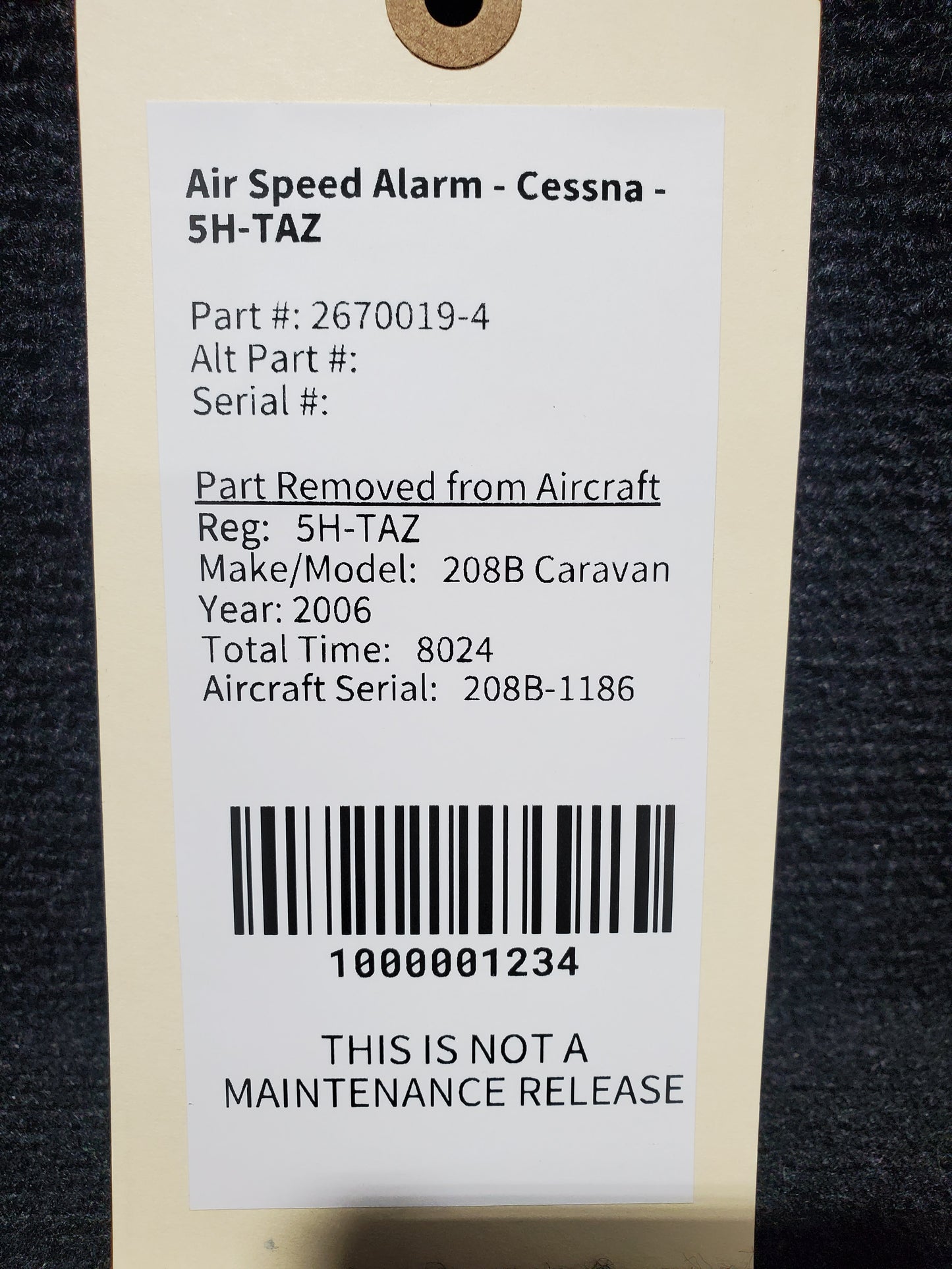 Air Speed Alarm (Beeper Assy) - Cessna - 5H-TAZ