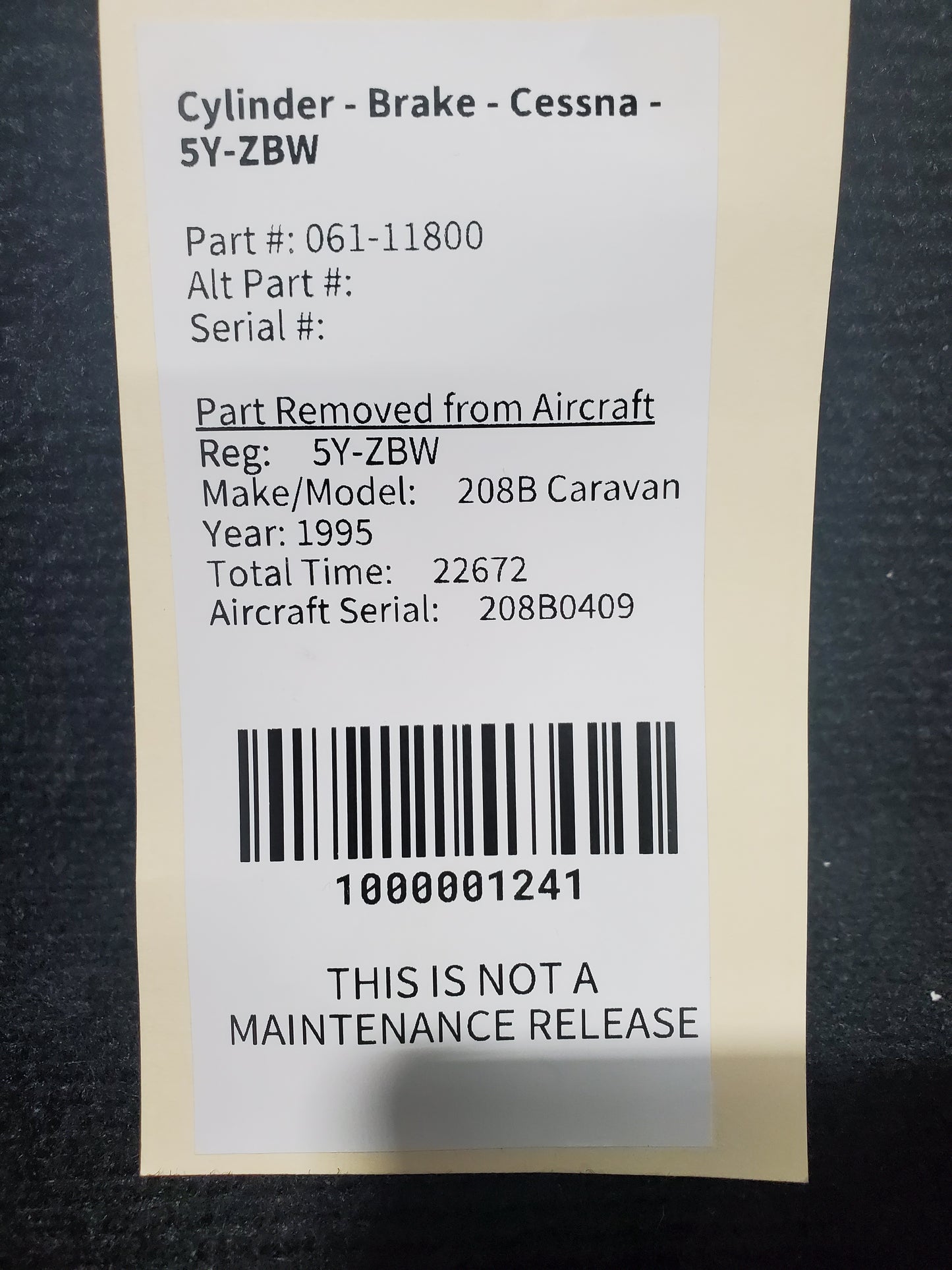 MLG - Brake Caliper - Cessna - 5Y-ZBW