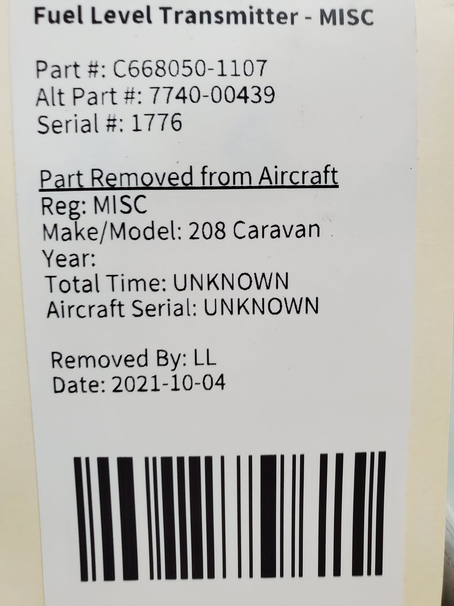 Fuel Level Transmitter - Cessna - MISC