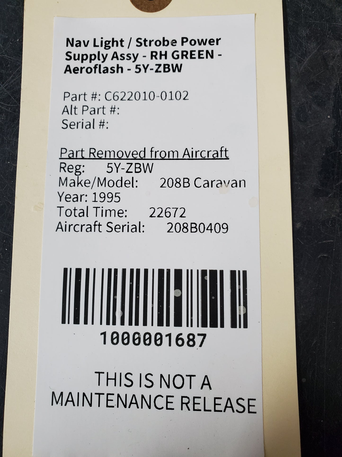 Nav Light / Strobe Power Supply Assy - RH GREEN - Aeroflash - 5Y-ZBW