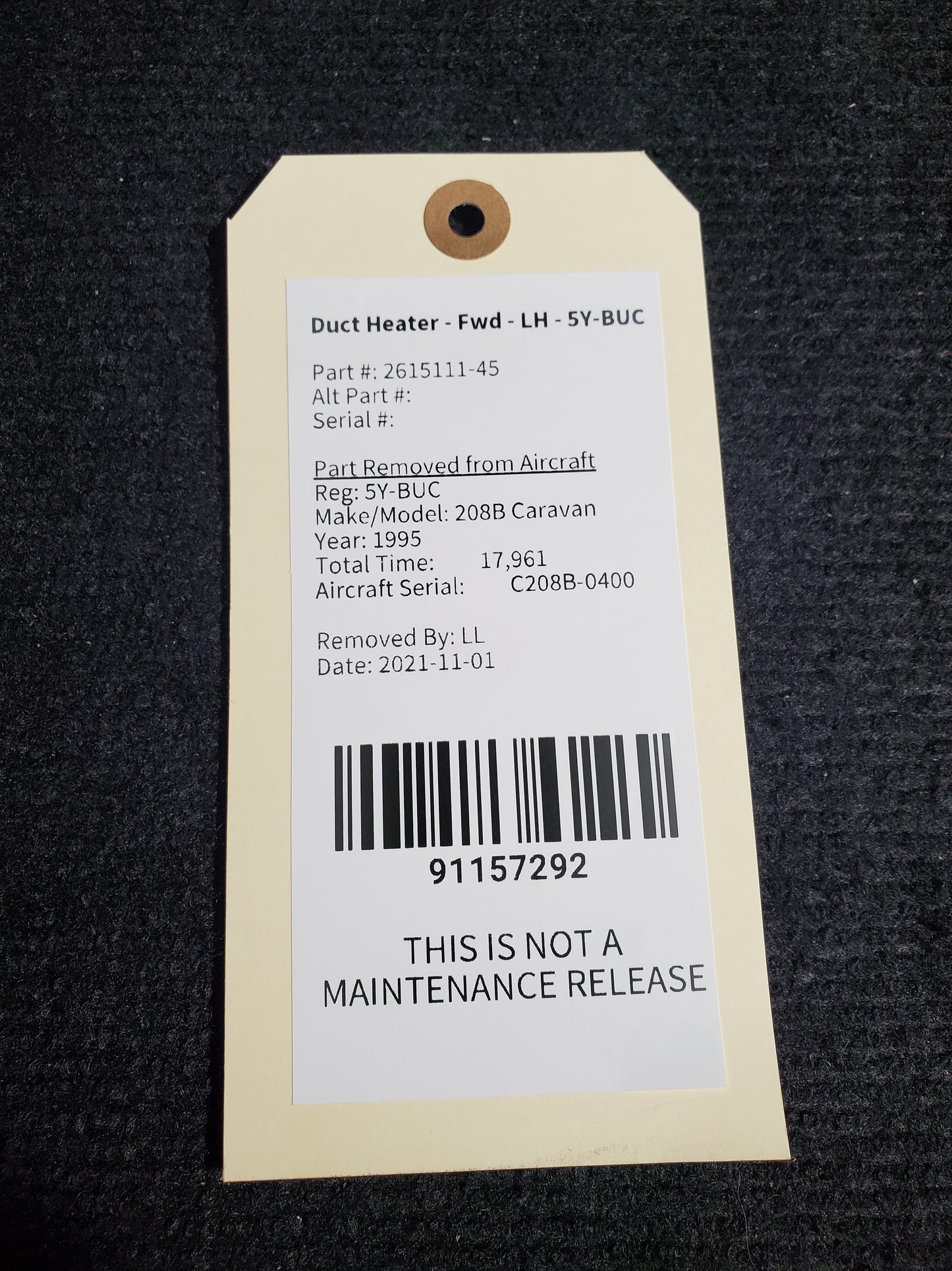 Duct Heater - Fwd - LH - 5Y-BUC