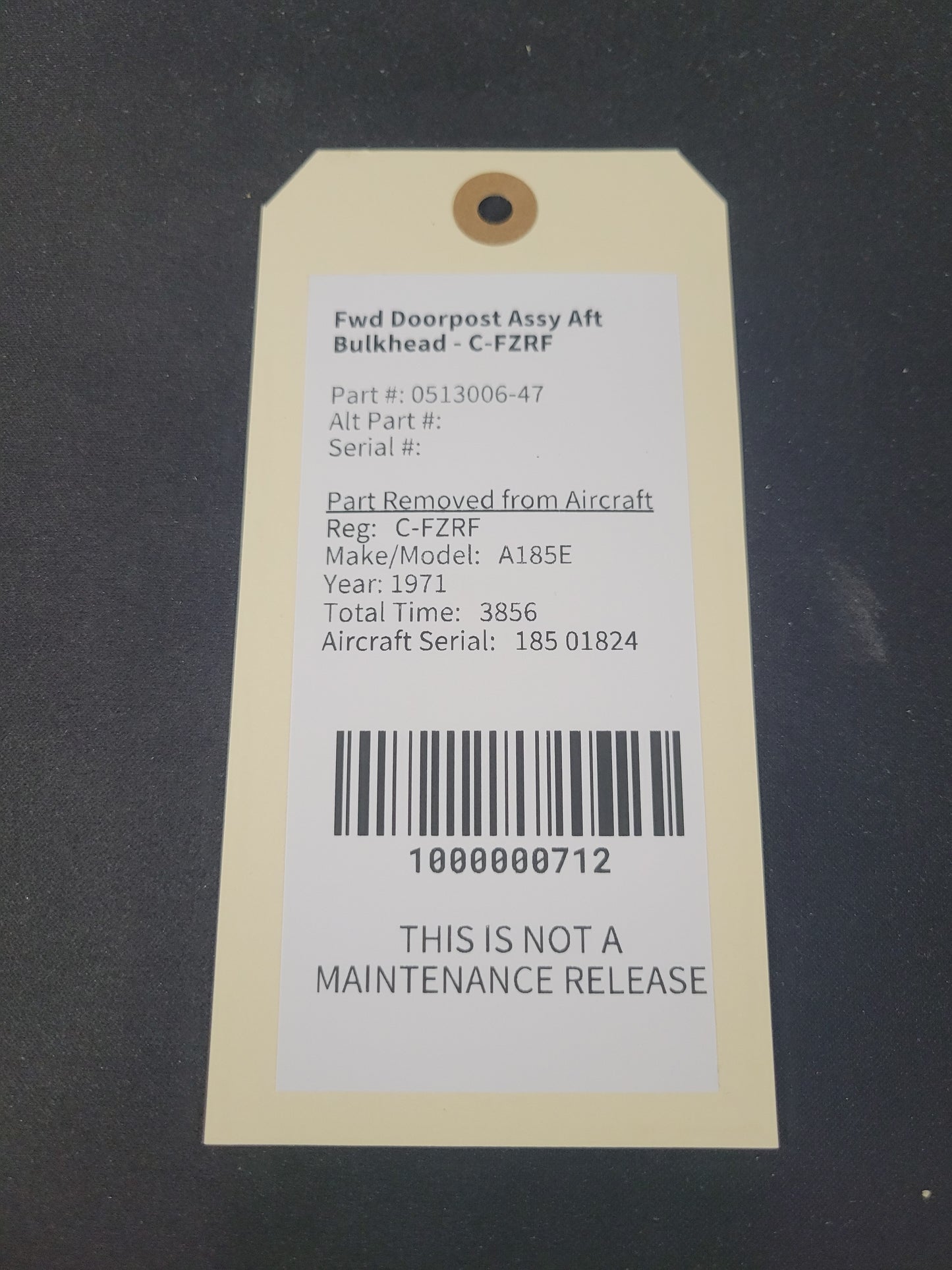 Fwd Doorpost Assy Aft Bulkhead - C-FZRF