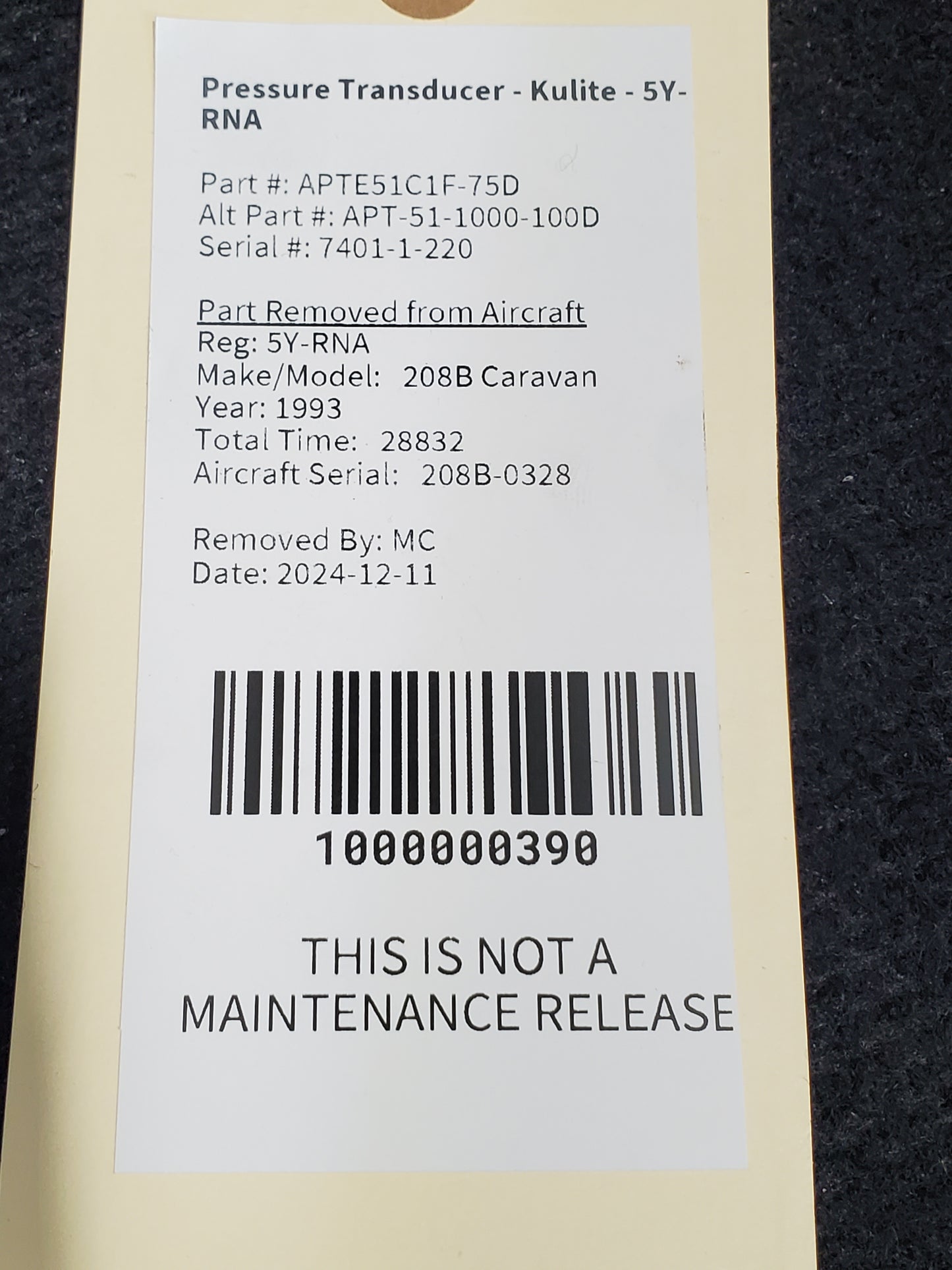 Pressure Transducer - Kulite - 5Y-RNA