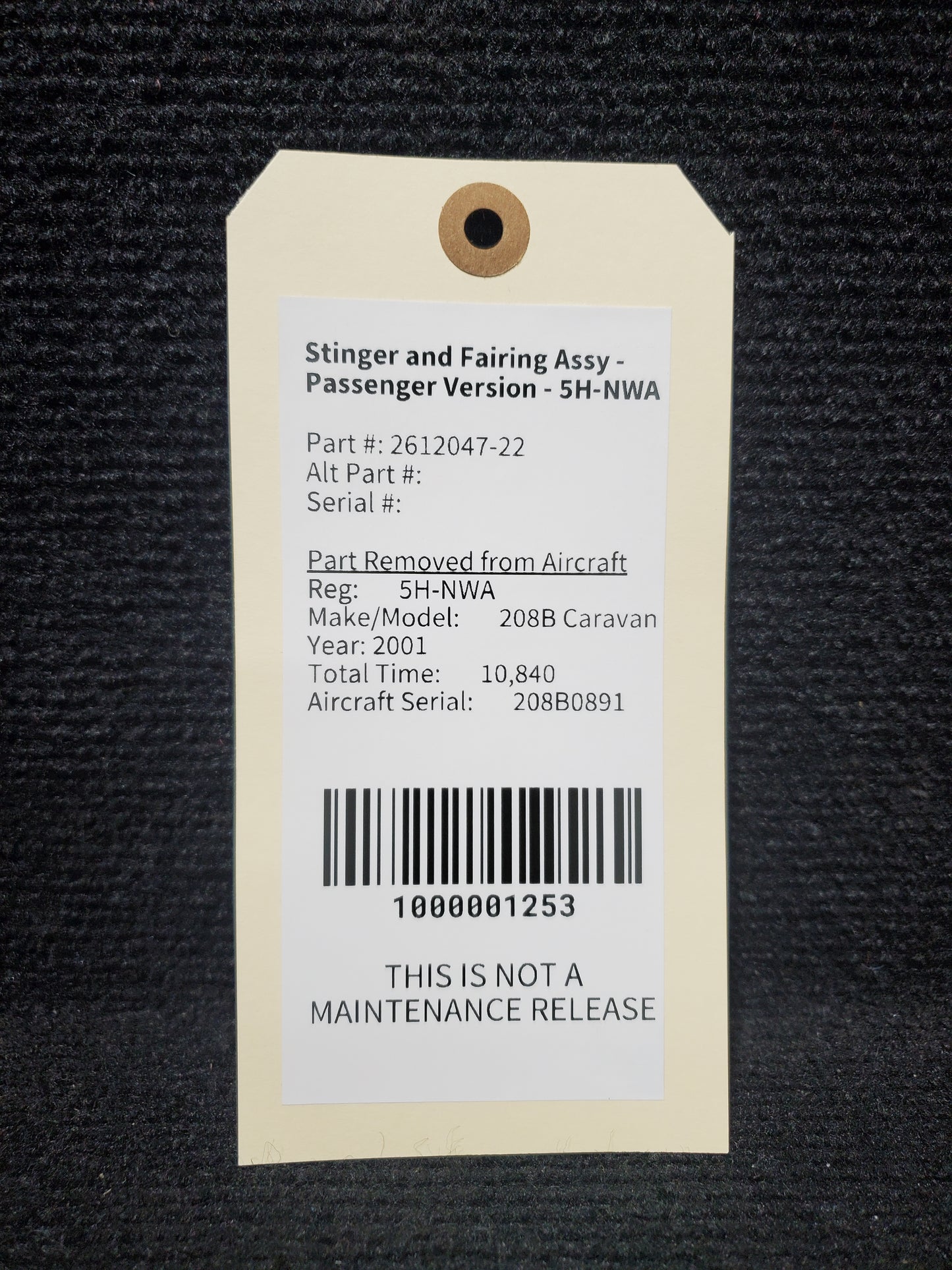 Stinger and Fairing Assy - Passenger Version - 5H-NWA