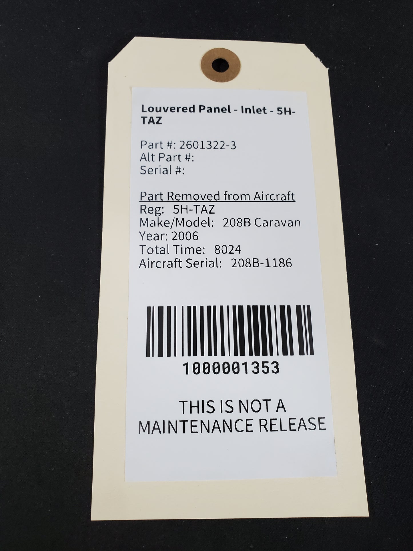 Louvered Panel - Inlet - 5H-TAZ