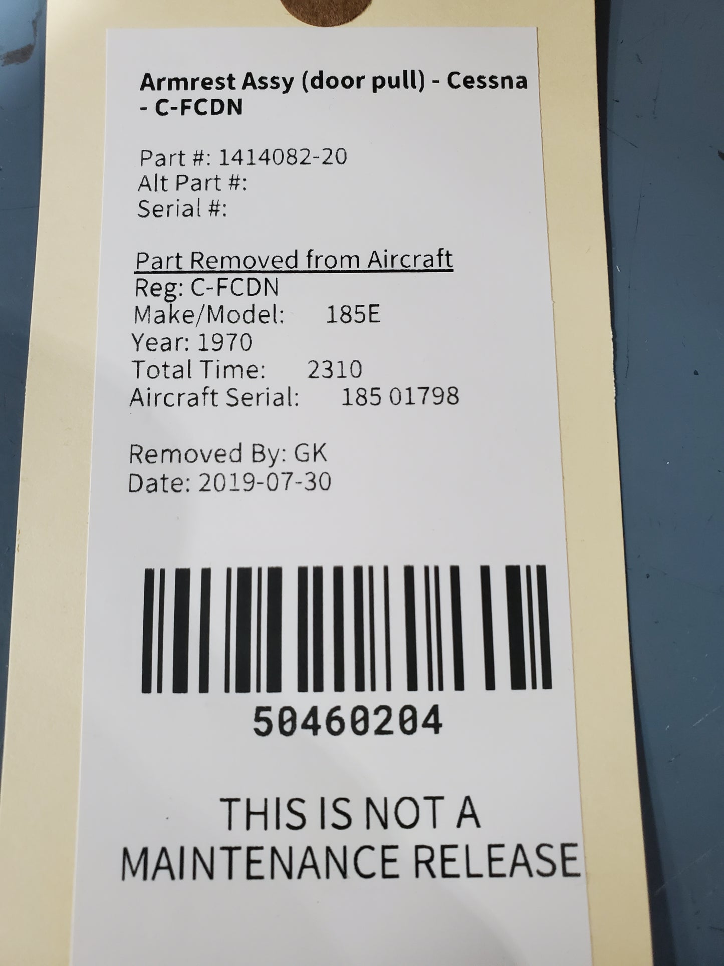 Armrest Assy (door pull) - Cessna - C-FCDN