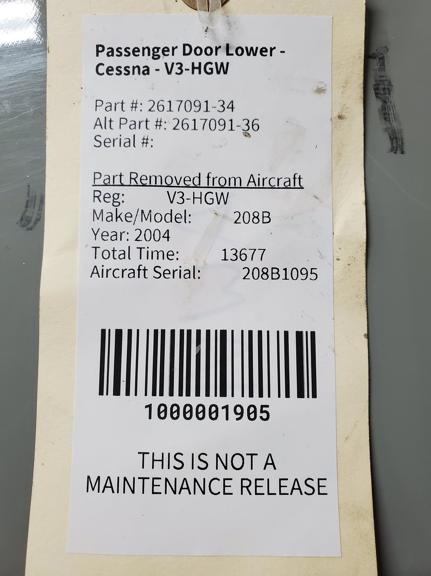 Passenger Door Lower - Cessna - V3-HGW