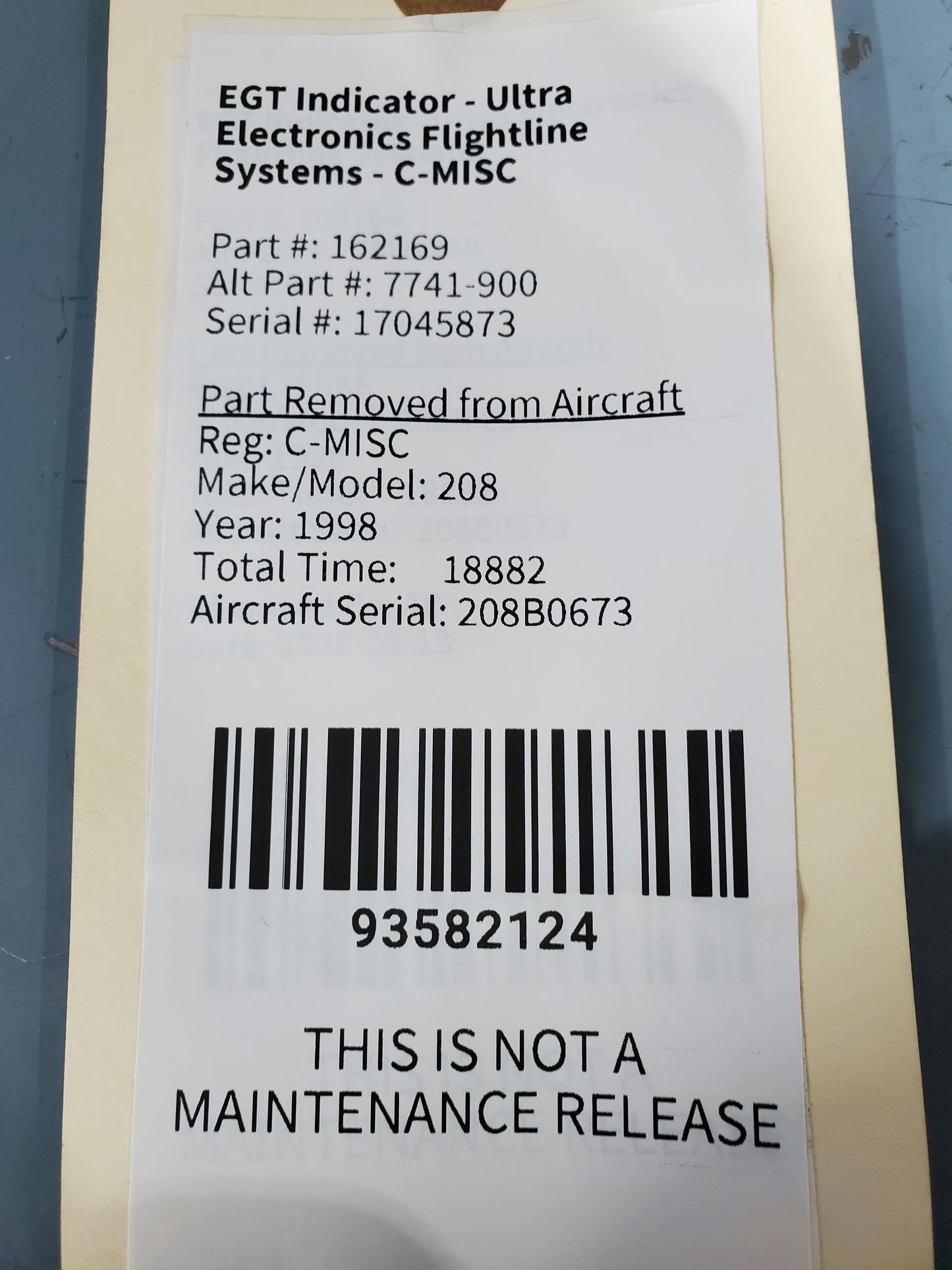 EGT Indicator - Ultra Electronics Flightline Systems - C-MISC