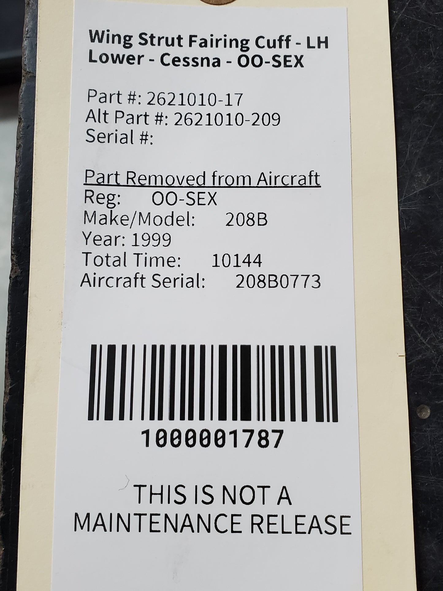 Wing Strut Fairing Cuff - LH Lower - Cessna - OO-SEX