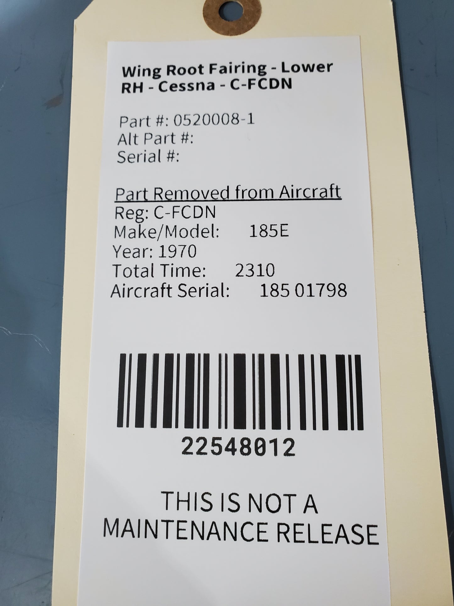 Wing Root Fairing - Lower RH - Cessna - C-FCDN