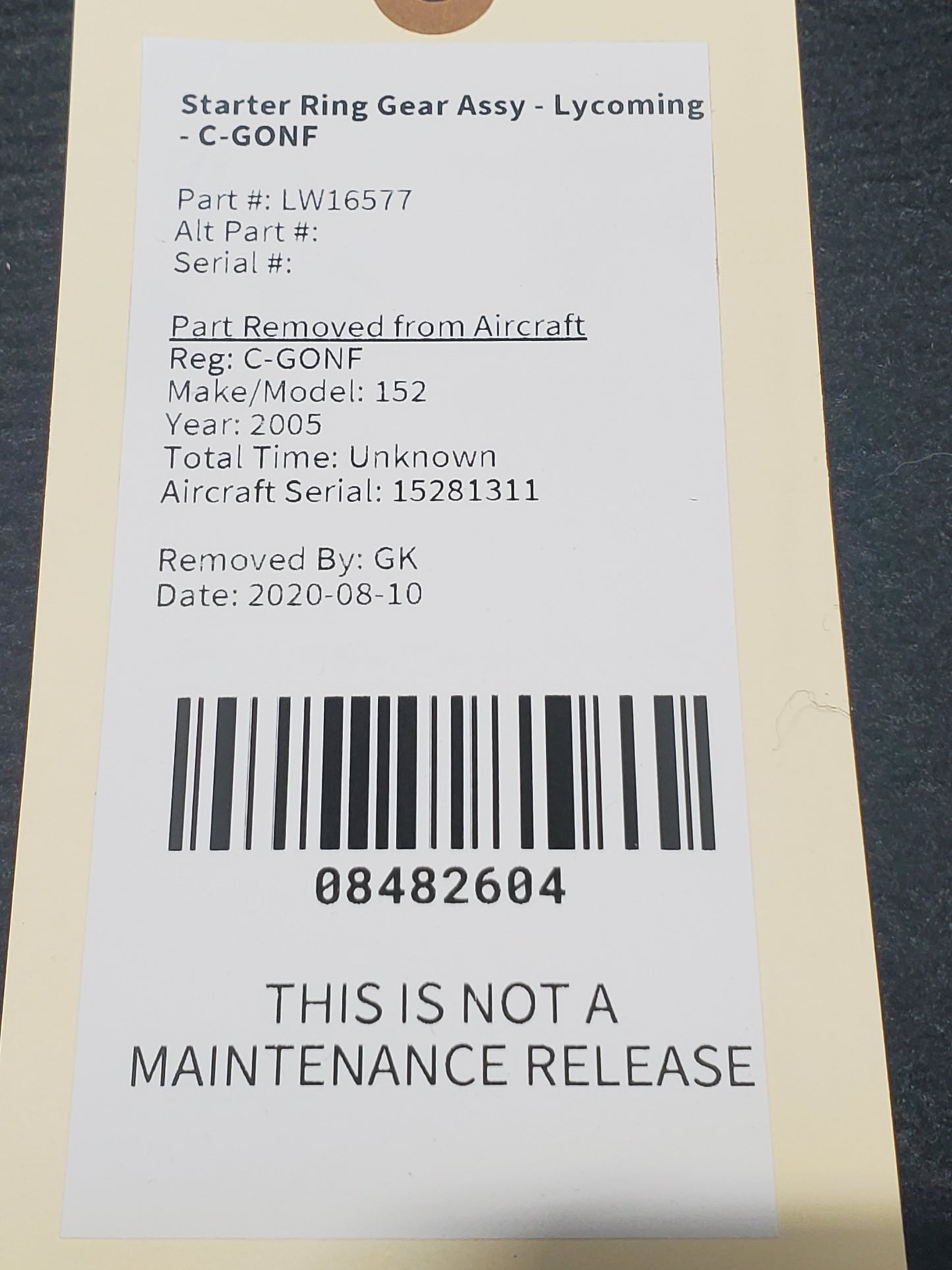 Starter Ring Gear Assy - Lycoming - C-GONF