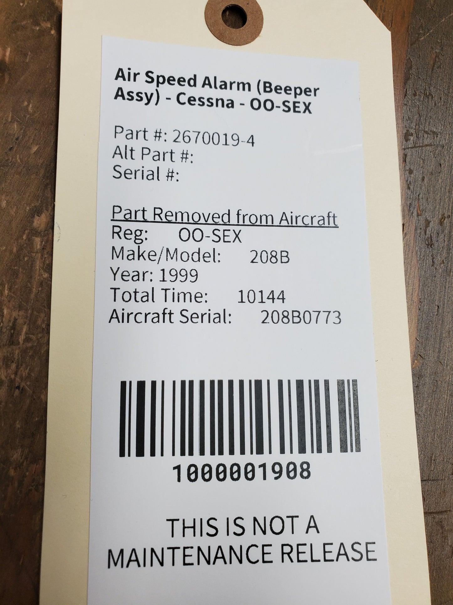 Air Speed Alarm (Beeper Assy) - Cessna - OO-SEX
