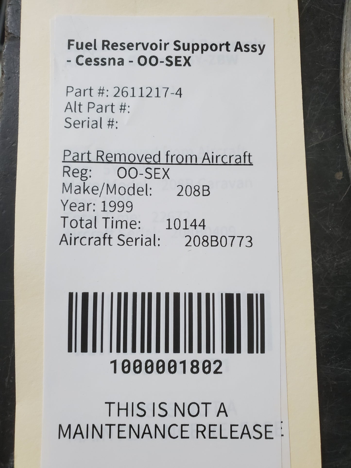 Fuel Reservoir Support Assy - Cessna - OO-SEX