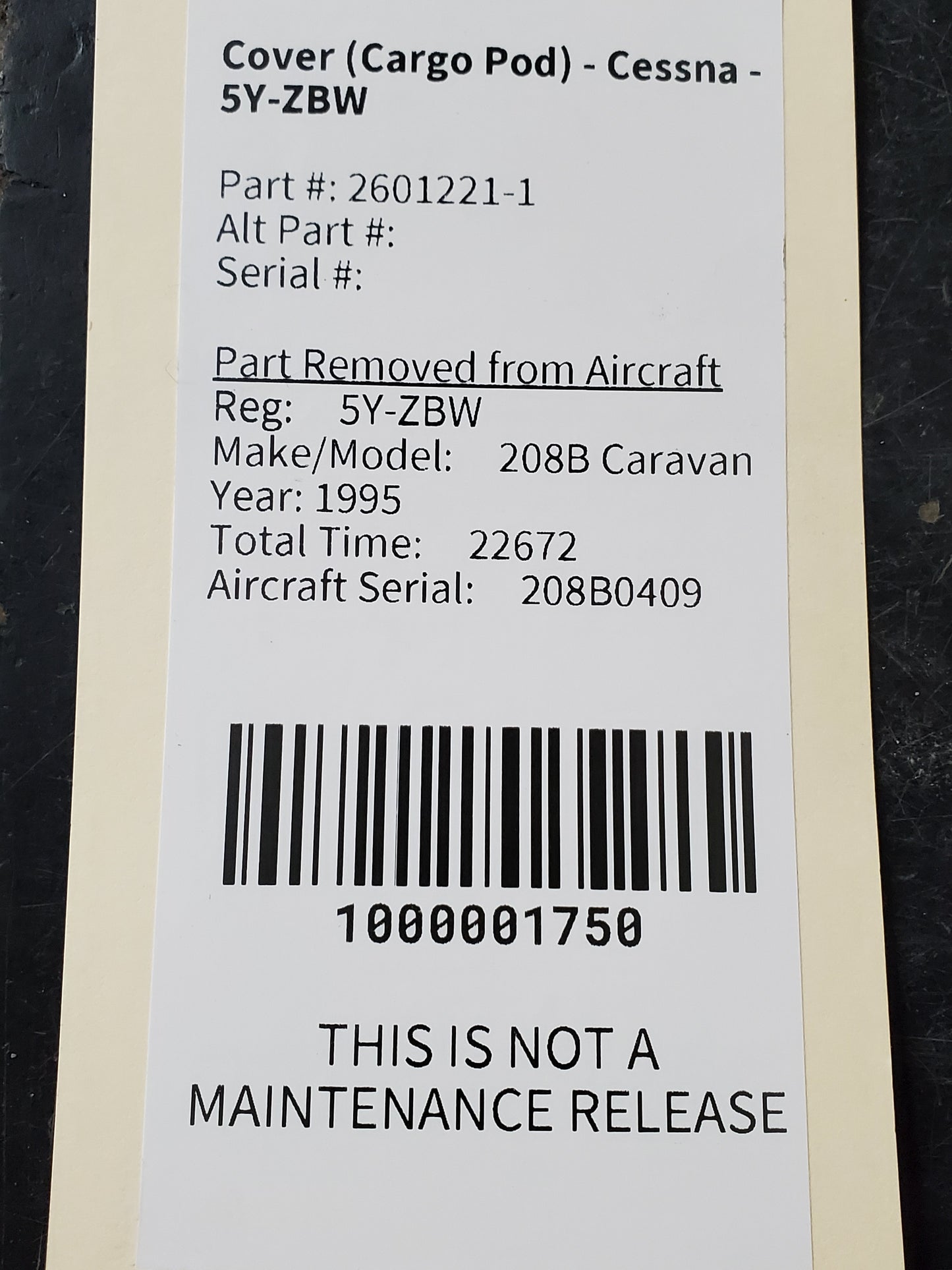Cover (Cargo Pod) - Cessna - 5Y-ZBW